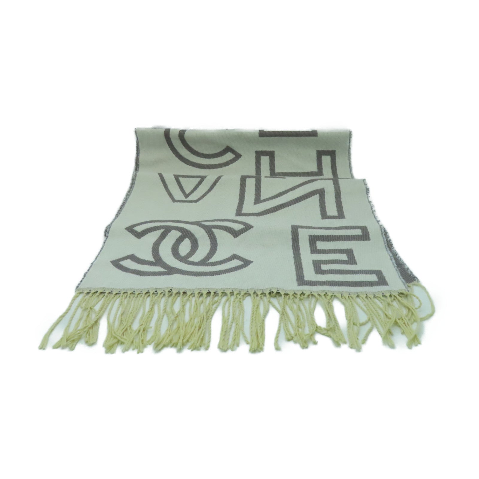 CHANEL 羊絨Scarf圍巾灰色