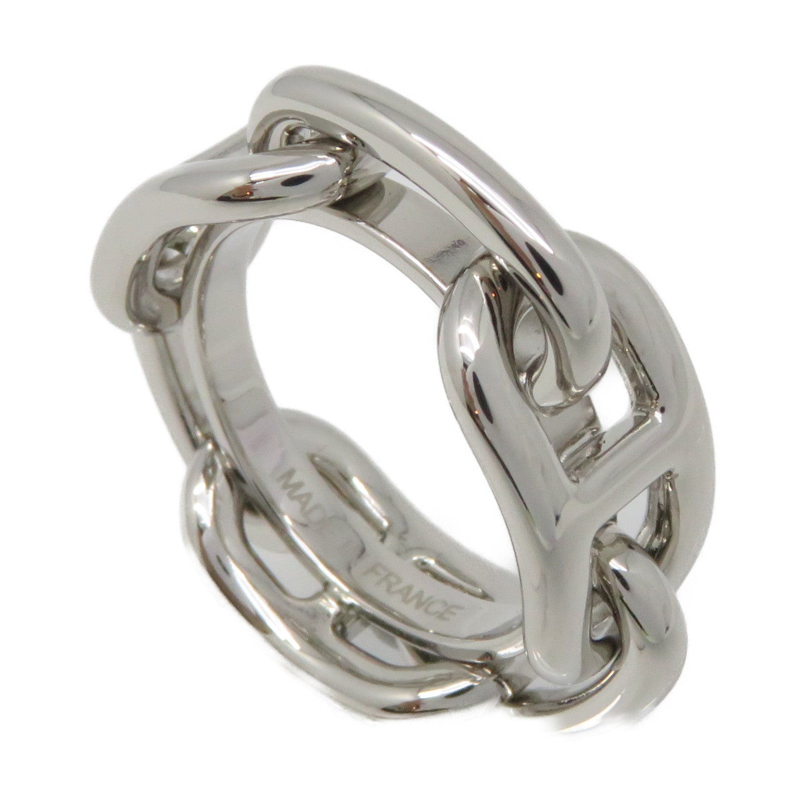 HERMES metal Chain Dancre Scarf Ring silk scarf buckle silver