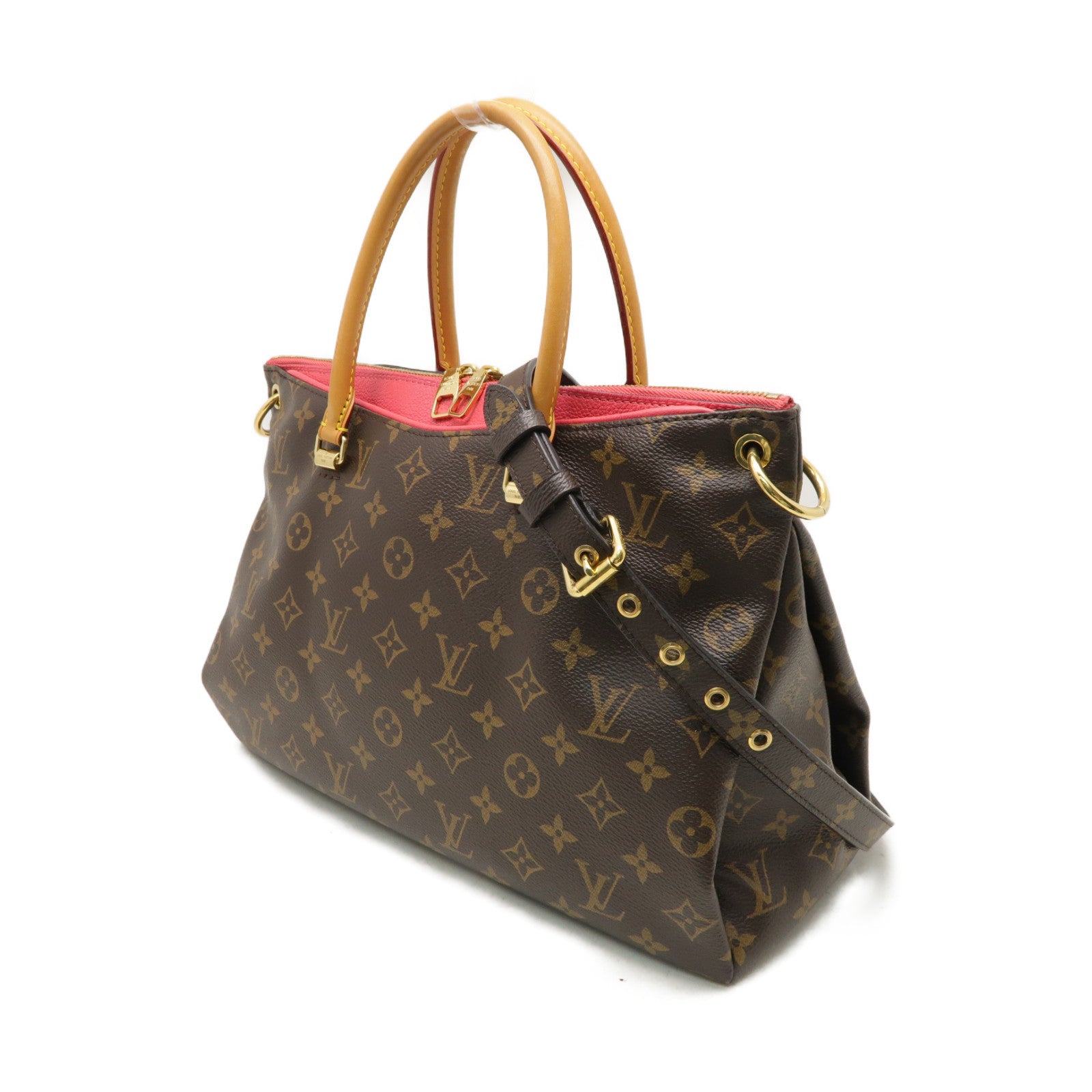 LOUIS VUITTON Monogram Pallas金扣手挽肩背兩用袋啡色