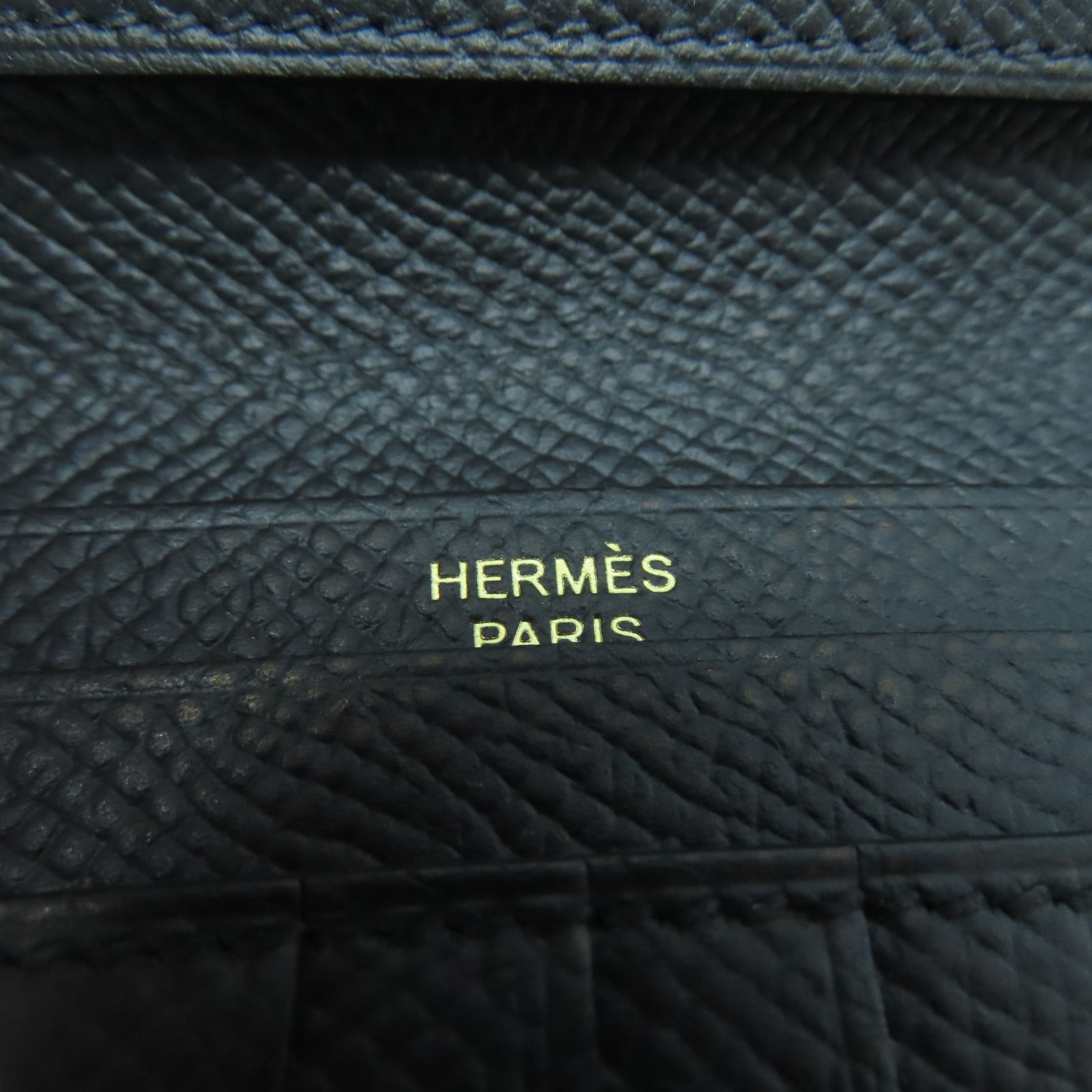 HERMES Veau Epsom皮革Bearn Wallet金扣錢包黑色