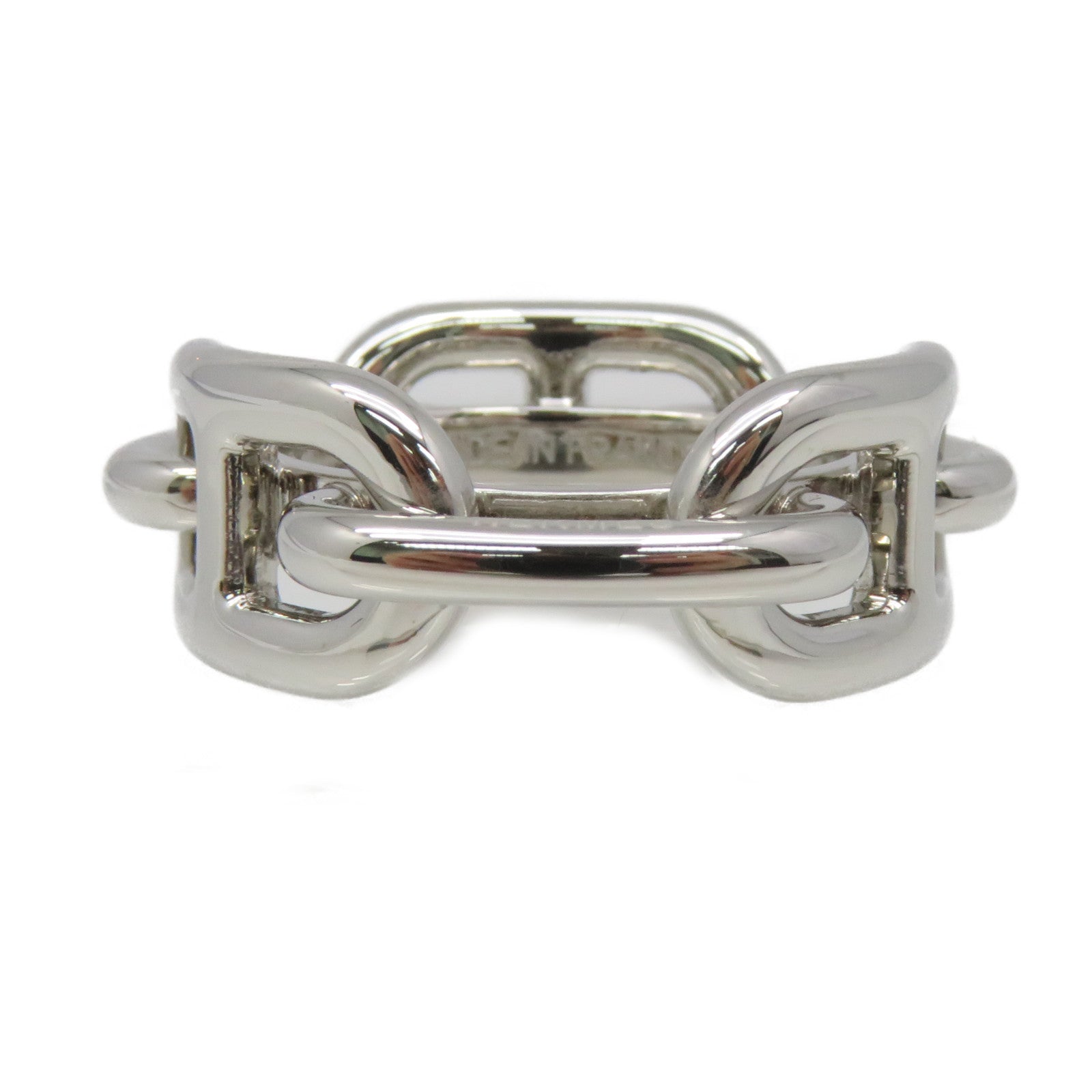 HERMES metal Chain Dancre Scarf Ring silk scarf buckle silver