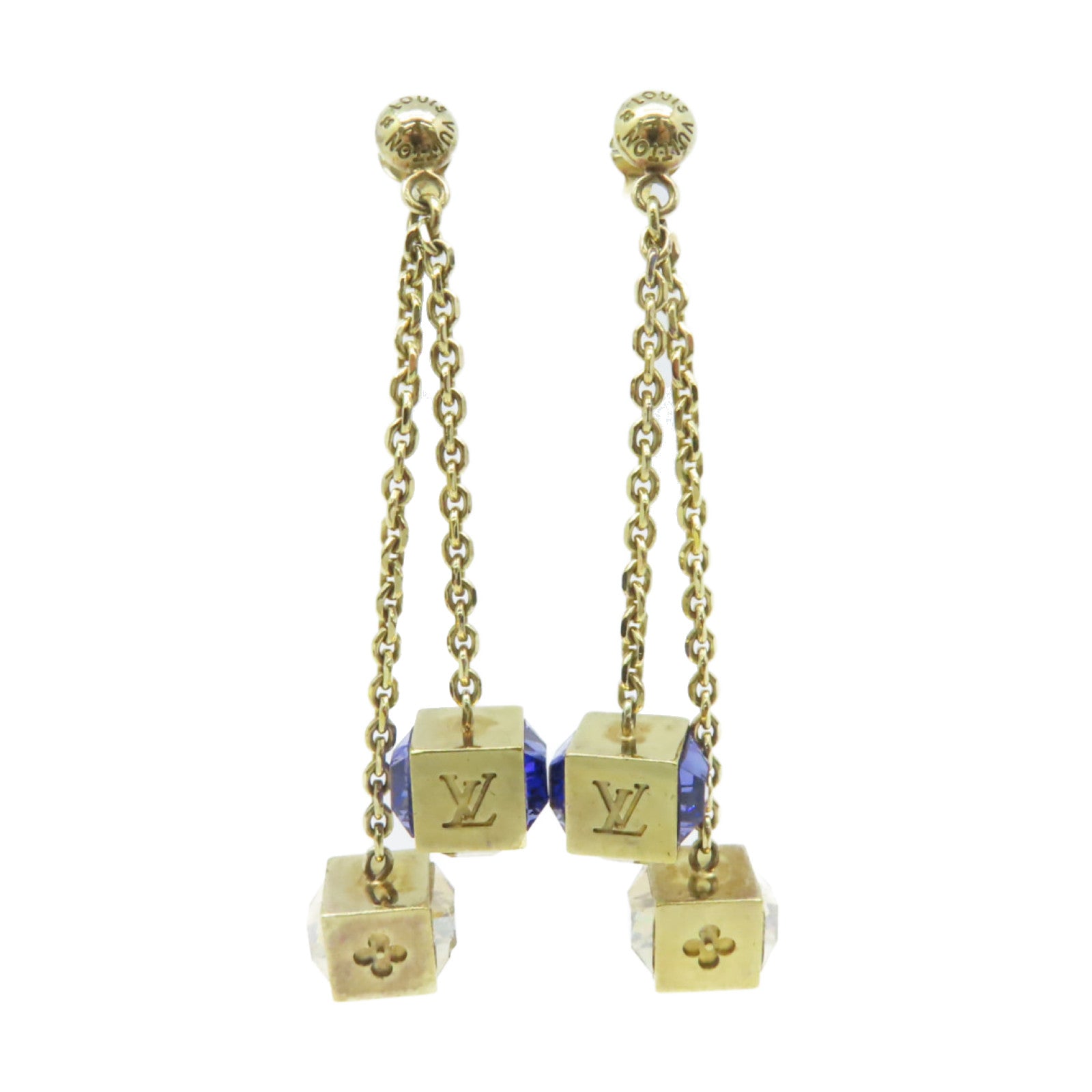 LOUIS VUITTON 金屬Drop Earrings耳環金色/紫色