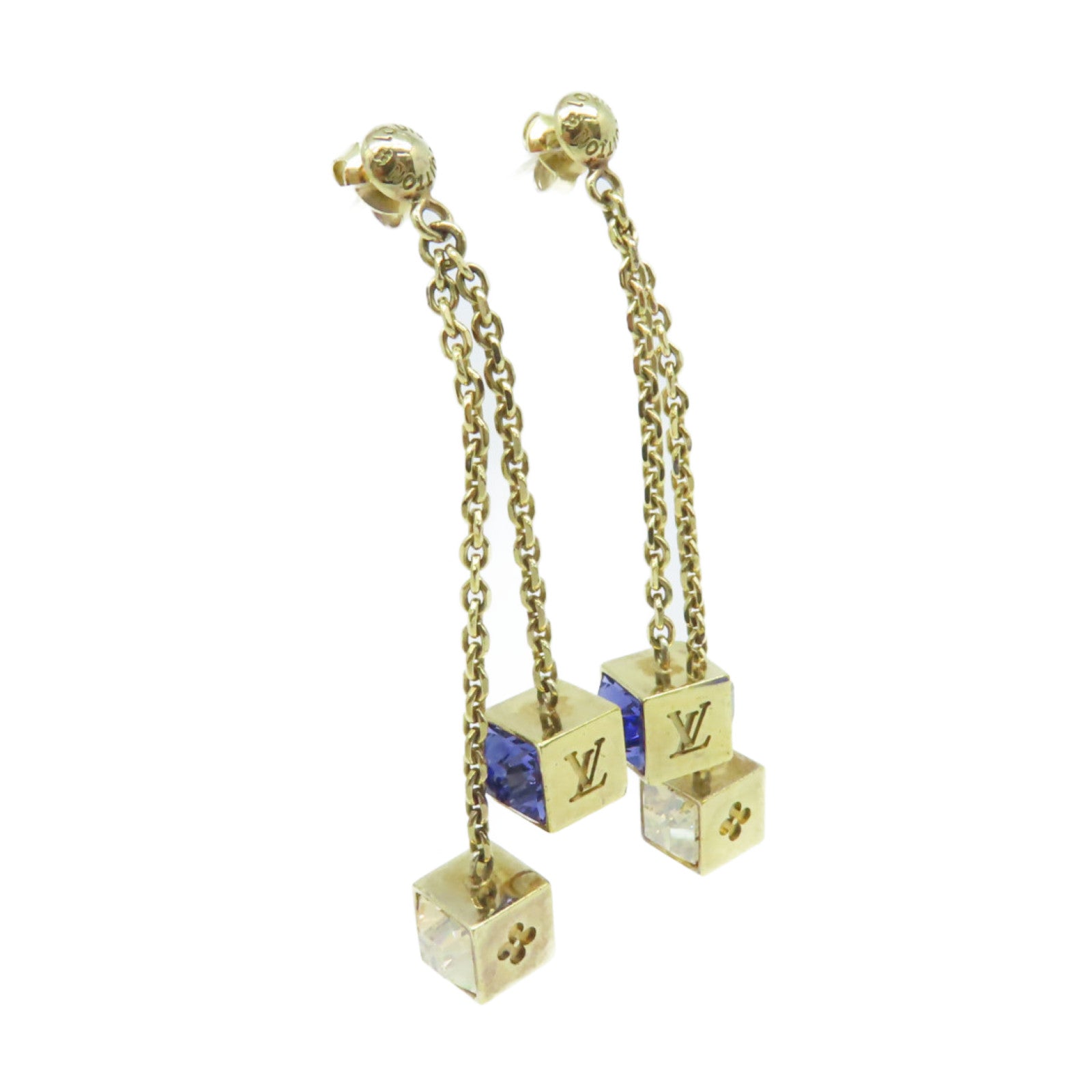 LOUIS VUITTON 金屬Drop Earrings耳環金色/紫色
