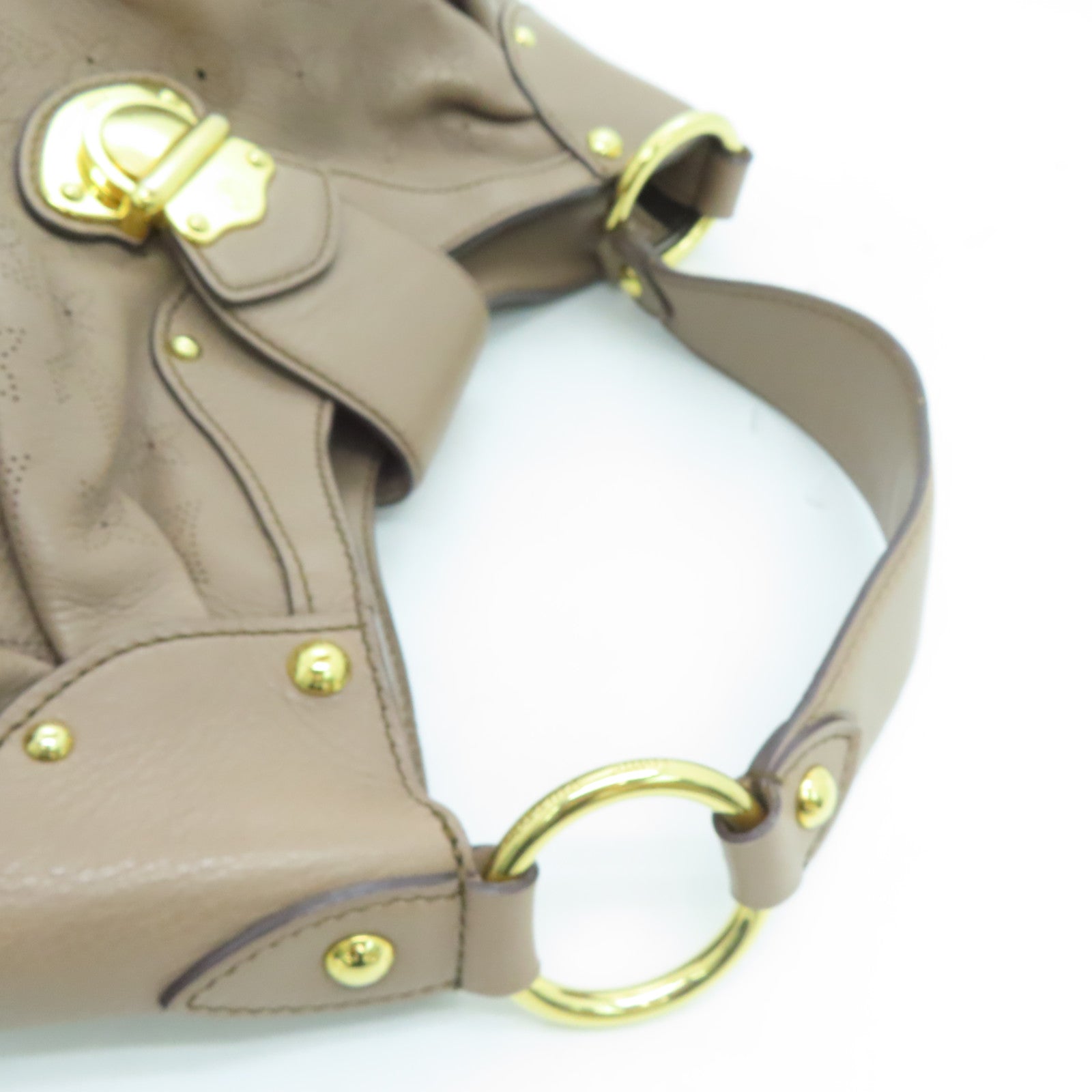 LOUIS VUITTON Mahina Solar PM Shoulder Bag金扣肩背袋杏色