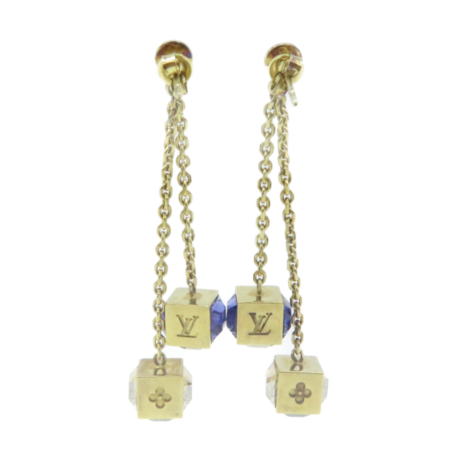 LOUIS VUITTON 金屬Drop Earrings耳環金色/紫色
