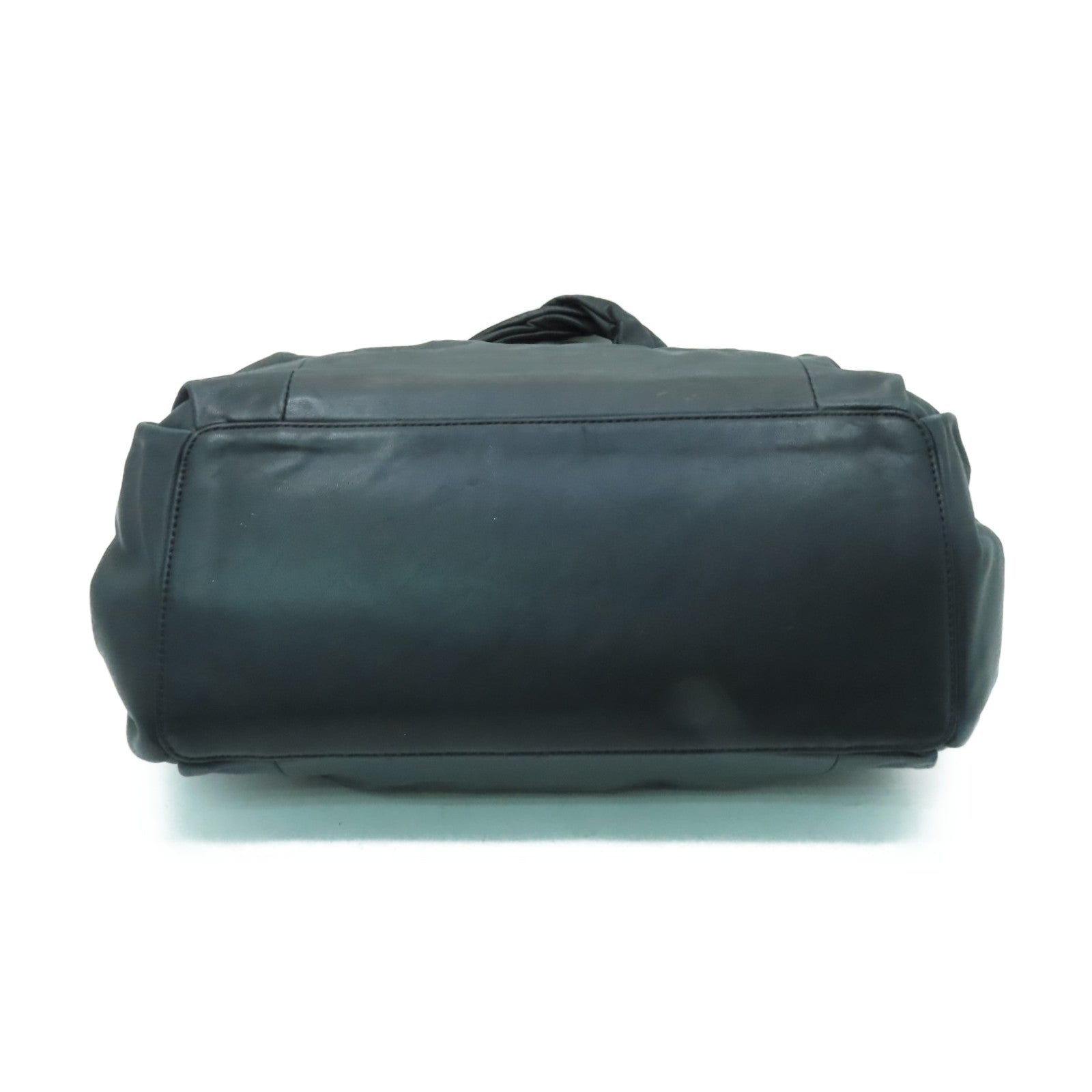 COACH 羊皮皮革Hand Bag銀扣手挽袋黑色