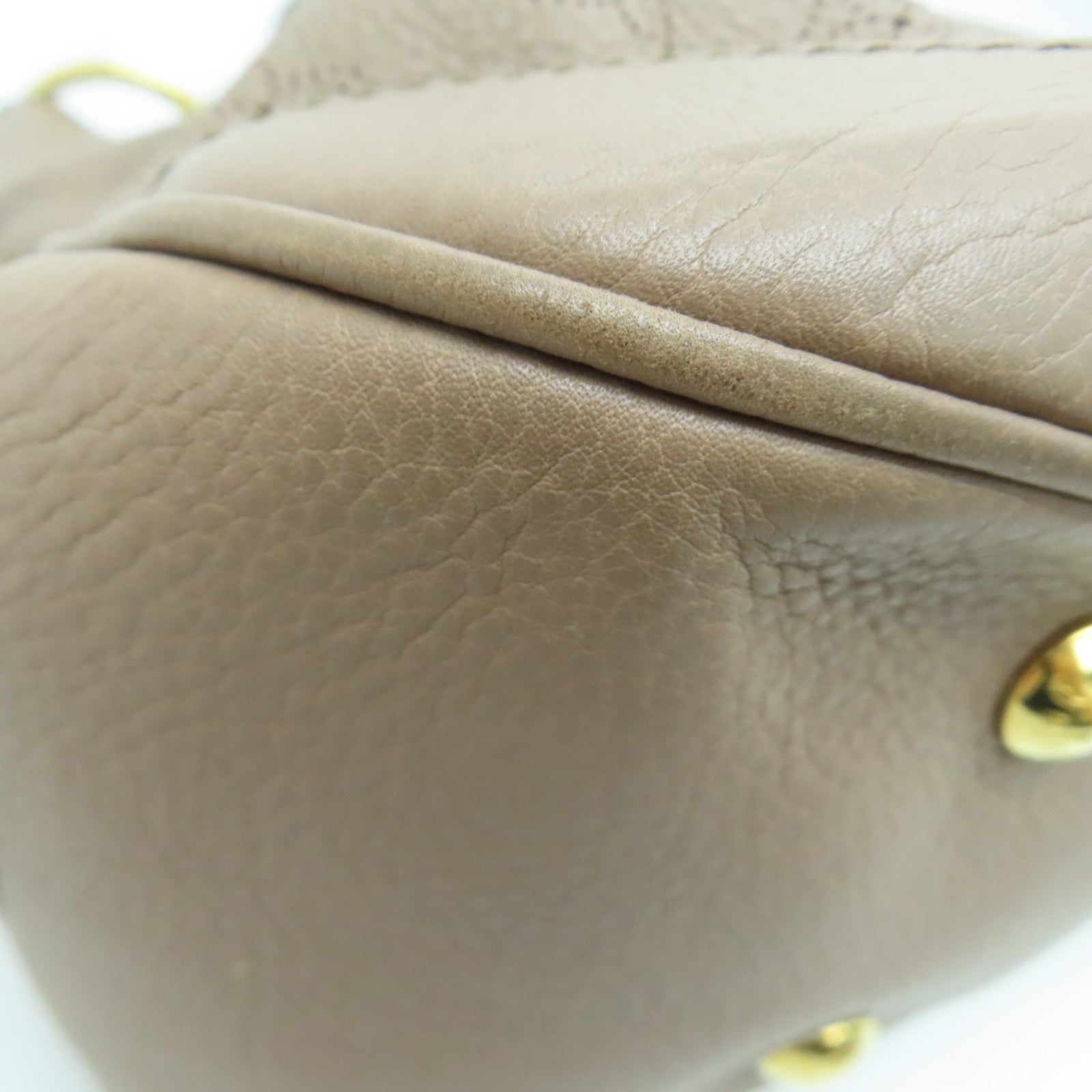 LOUIS VUITTON Mahina Solar PM Shoulder Bag金扣肩背袋杏色