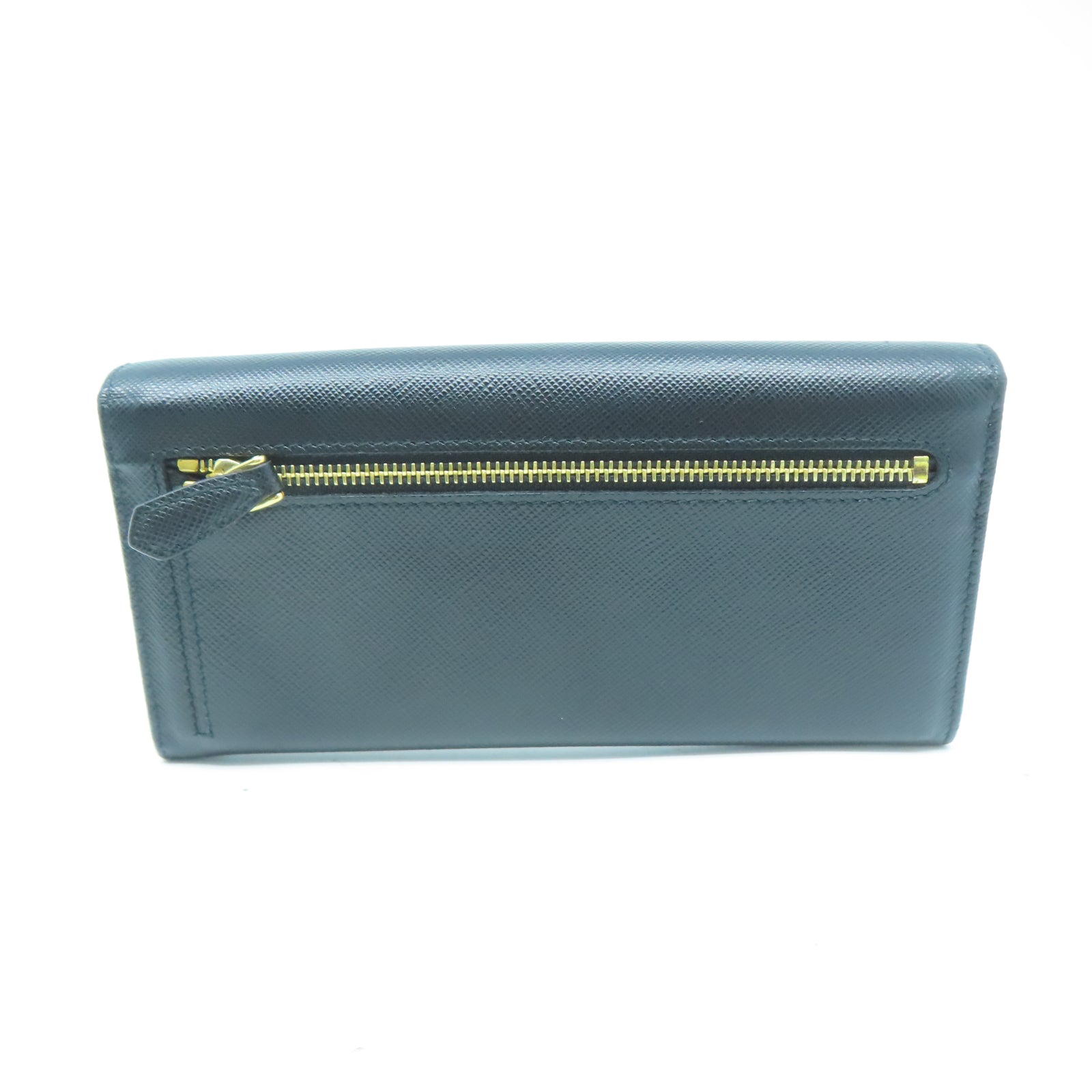 PRADA 牛皮皮革Long wallet金扣長錢包黑色