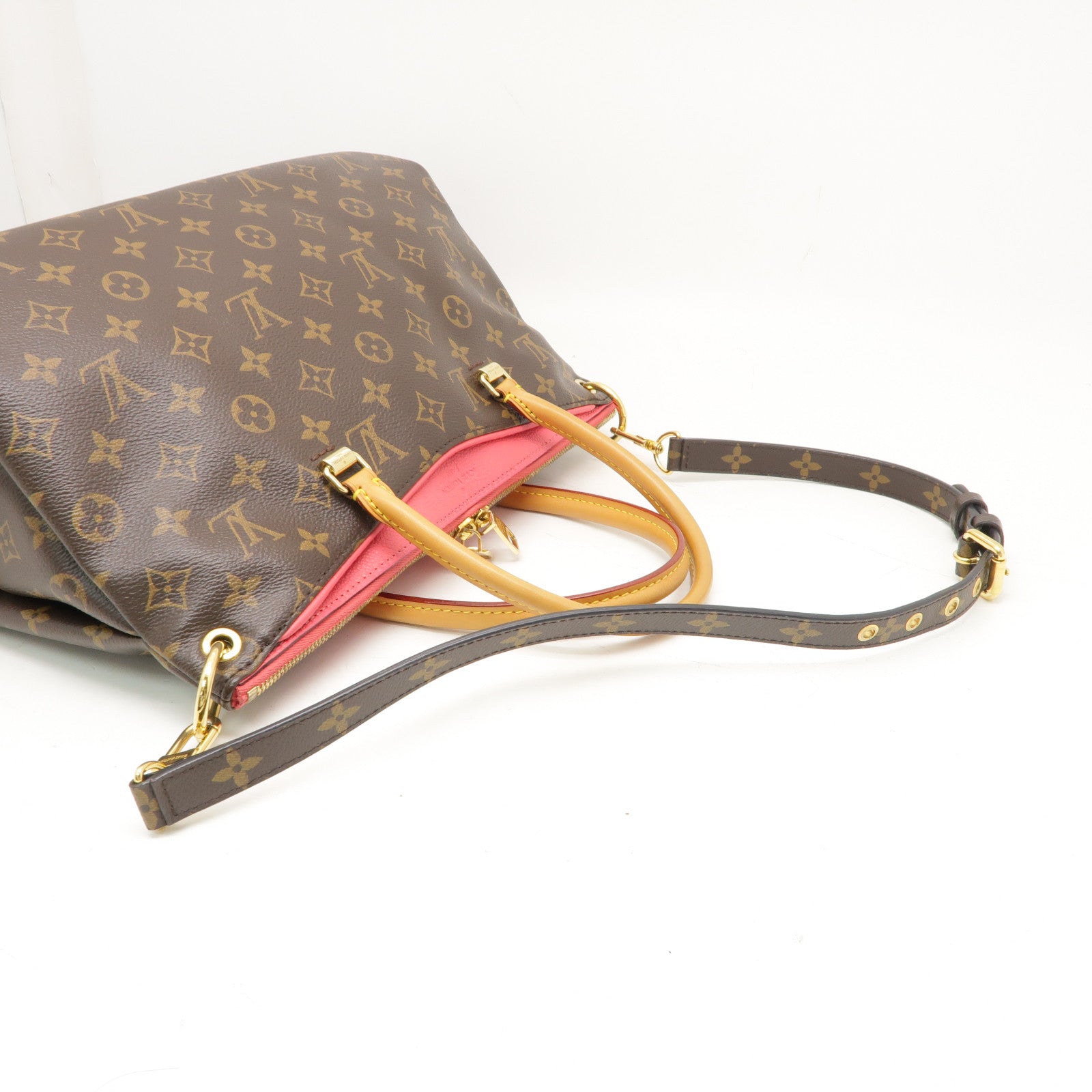 LOUIS VUITTON Monogram Pallas金扣手挽肩背兩用袋啡色