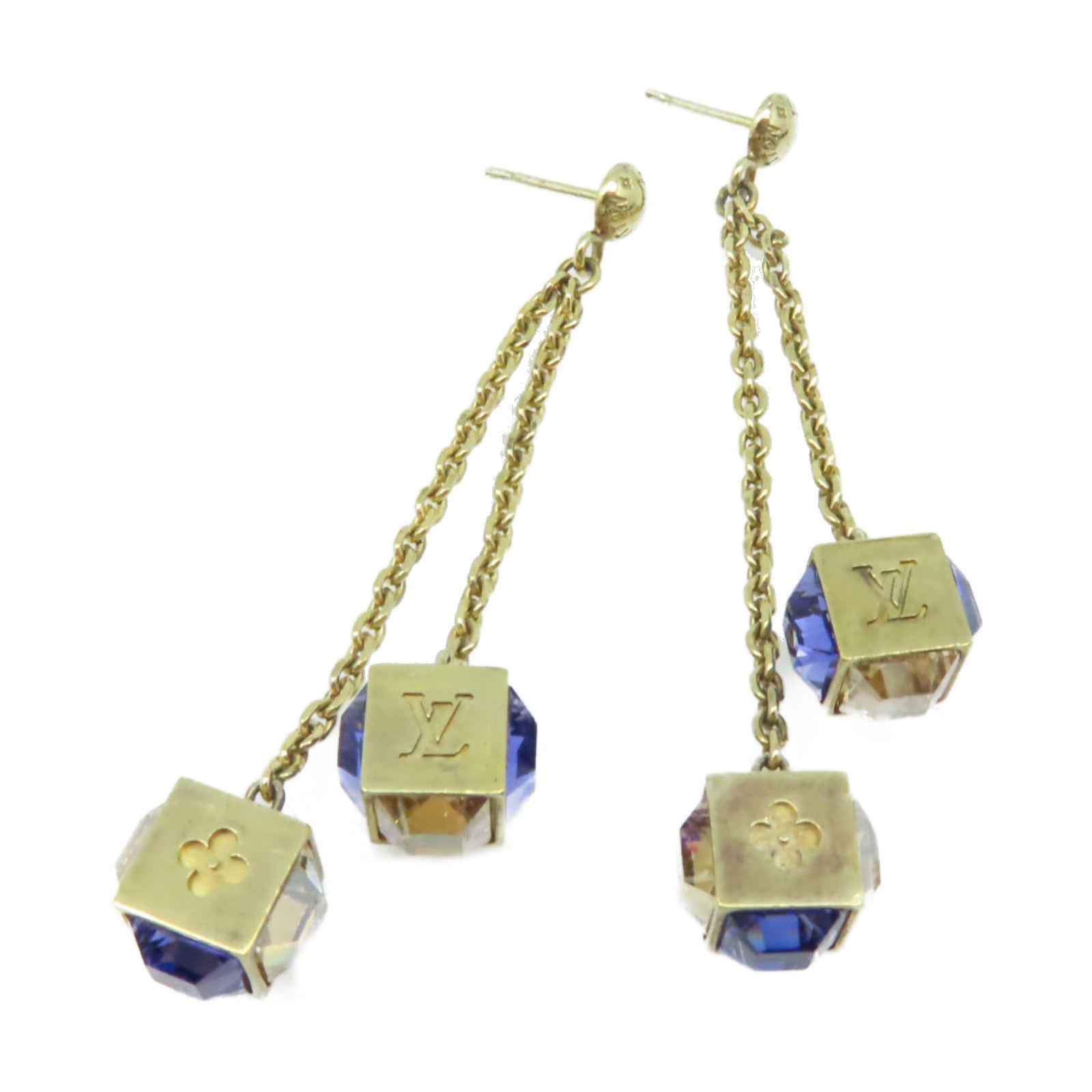 LOUIS VUITTON 金屬Drop Earrings耳環金色/紫色