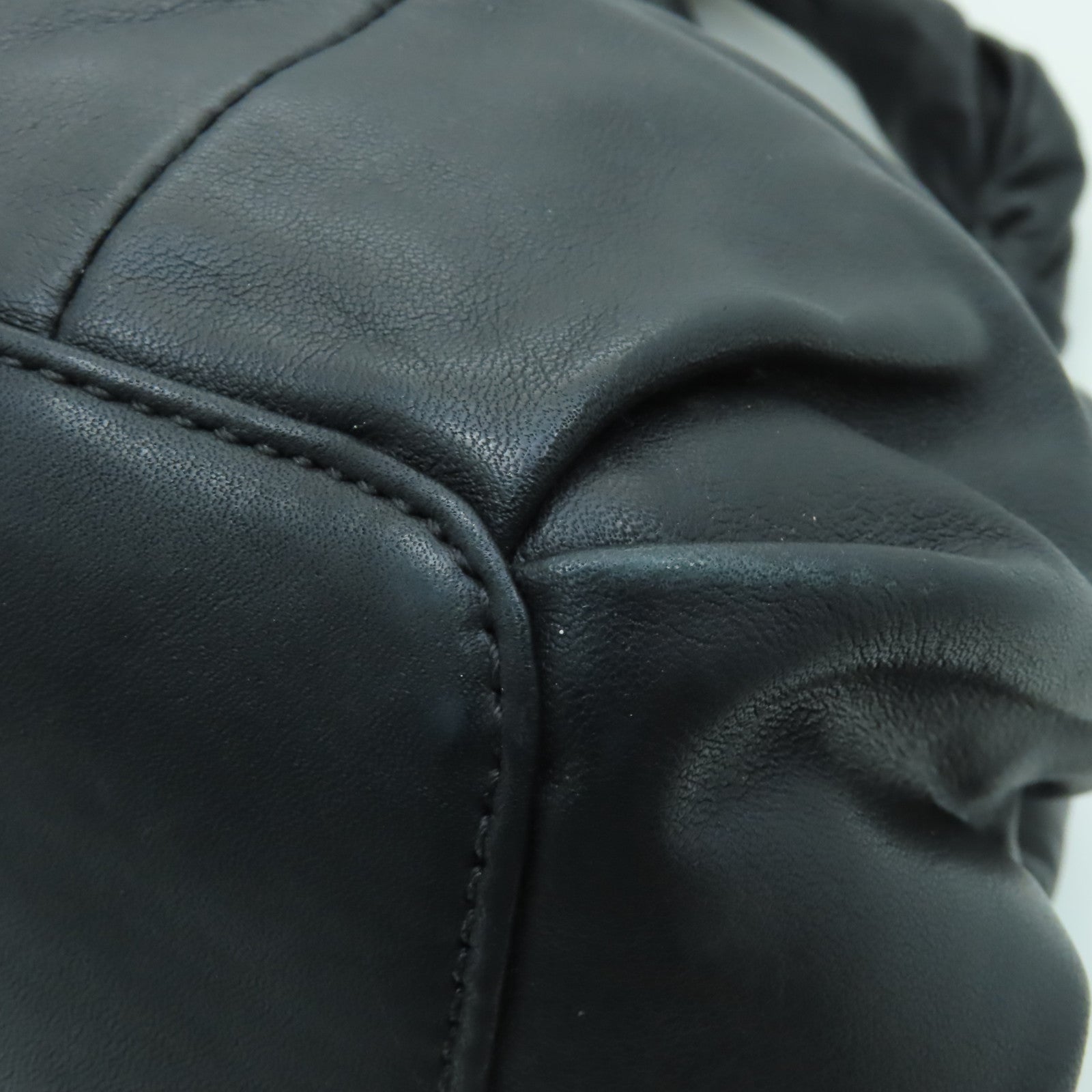 COACH 羊皮皮革Hand Bag銀扣手挽袋黑色