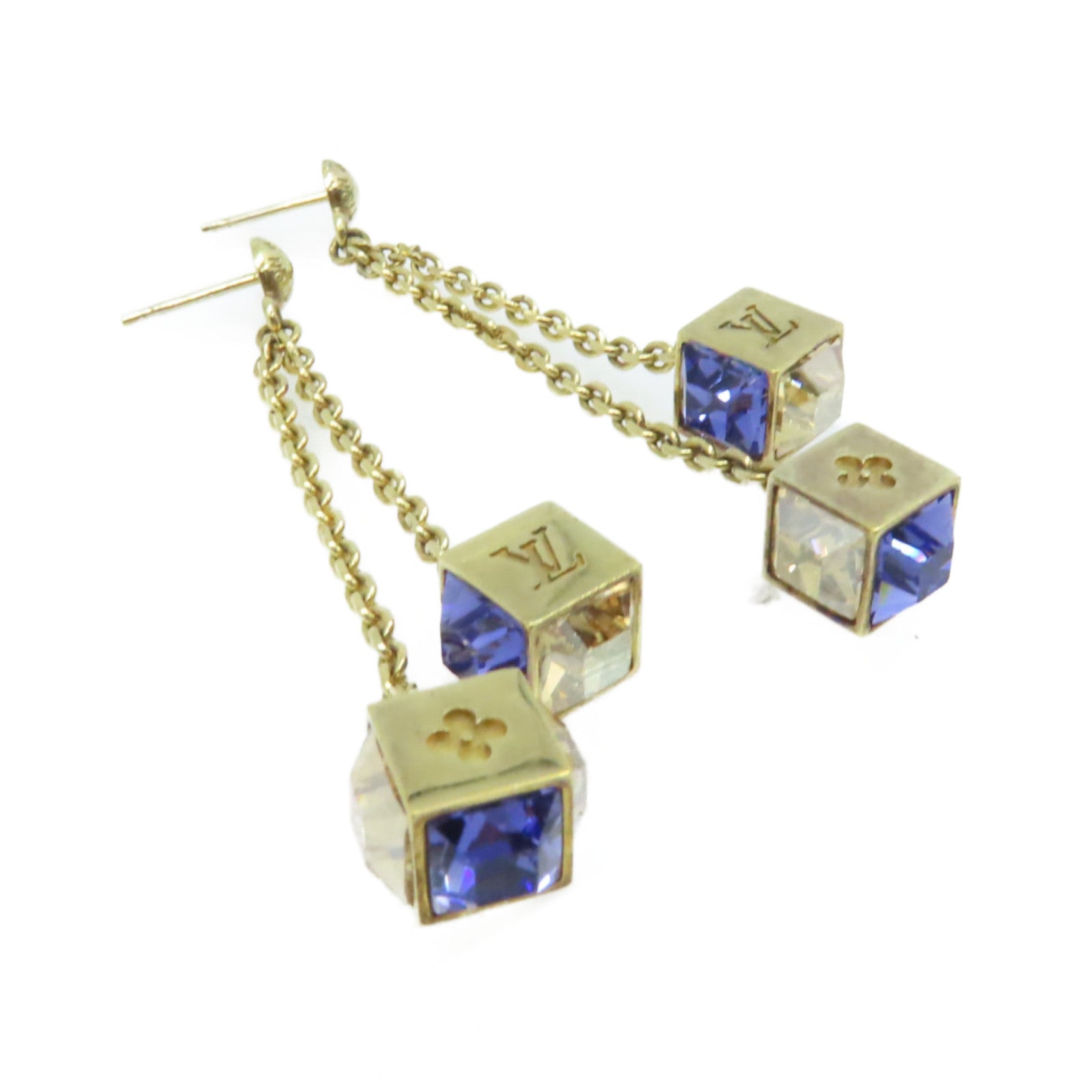 LOUIS VUITTON 金屬Drop Earrings耳環金色/紫色