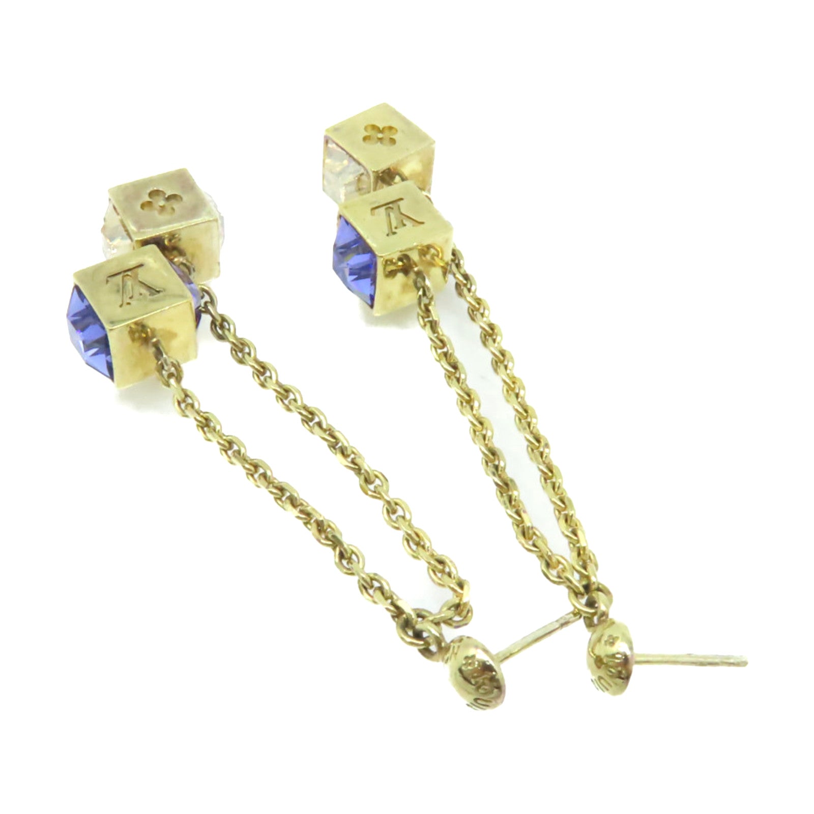 LOUIS VUITTON 金屬Drop Earrings耳環金色/紫色