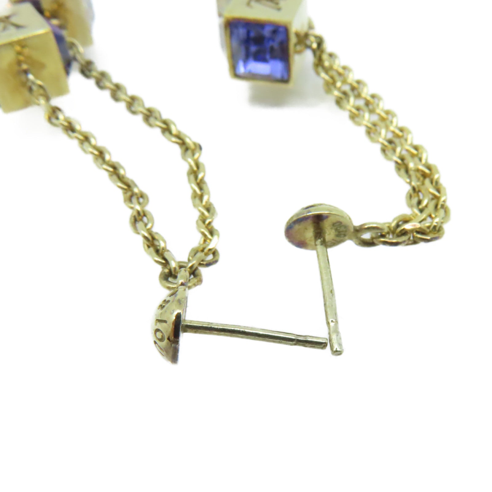 LOUIS VUITTON 金屬Drop Earrings耳環金色/紫色