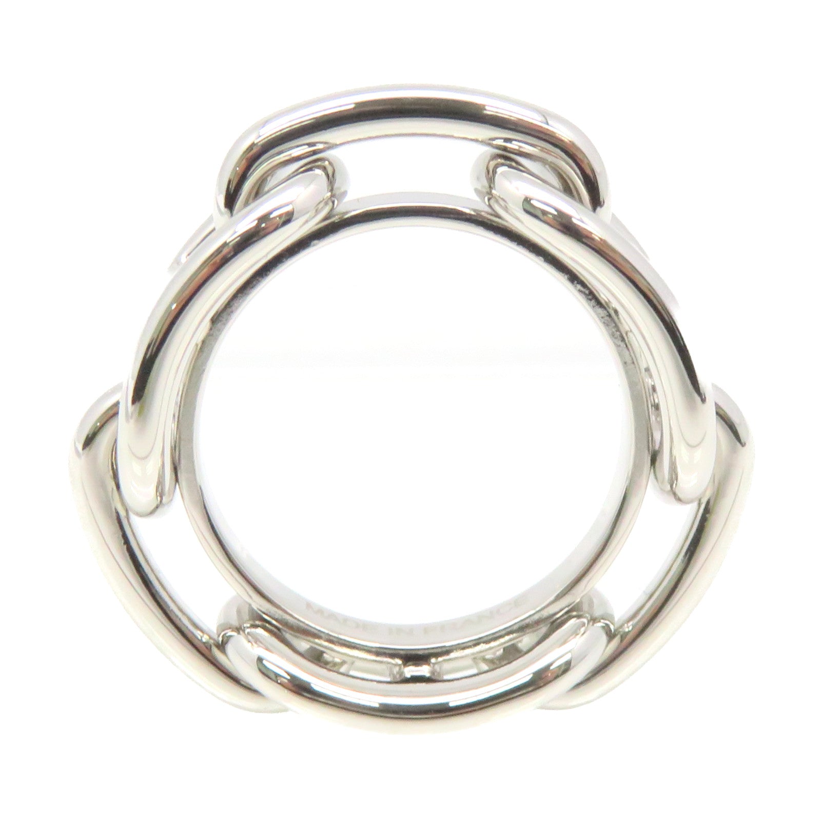 HERMES metal Chain Dancre Scarf Ring silk scarf buckle silver