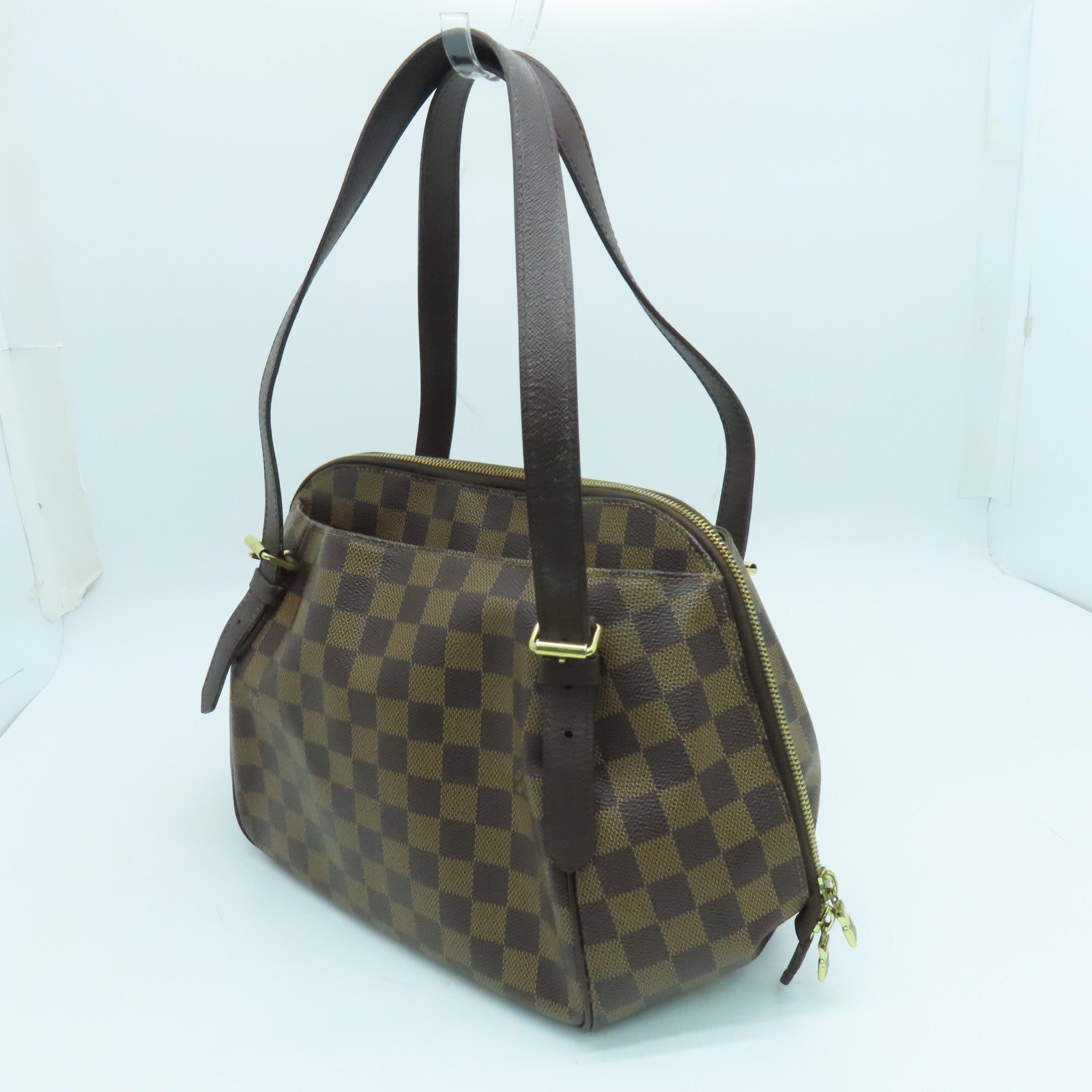 LOUIS VUITTON Damier Belem PM Hand Bag金扣手挽袋啡色