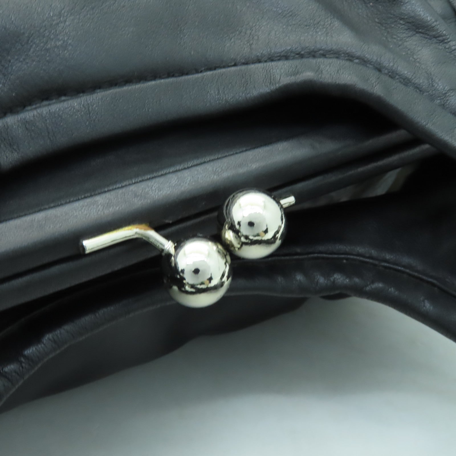 COACH 羊皮皮革Hand Bag銀扣手挽袋黑色