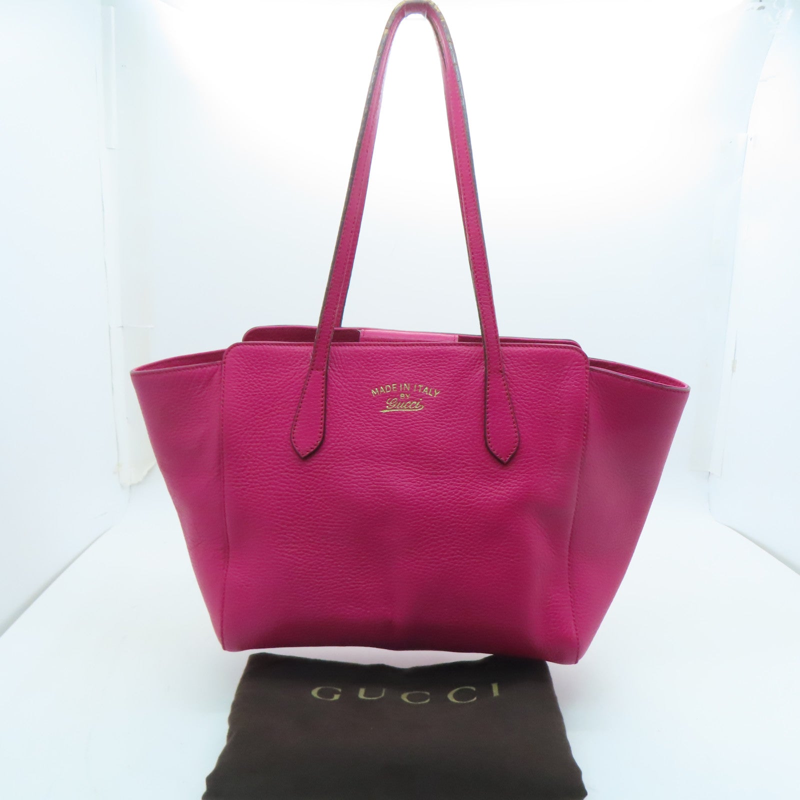 GUCCI cowhide leather Tote Bag hand bag pink