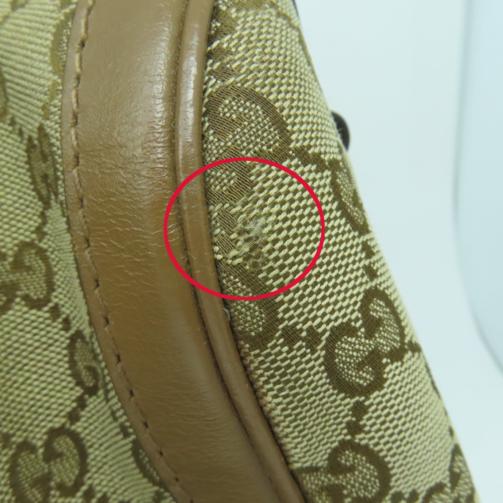 GUCCI 帆布2 Way Shoulder金扣手挽袋啡色/粉紅色