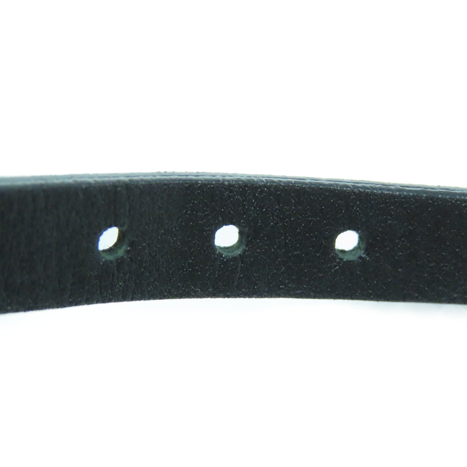 LOUIS VUITTON 牛皮皮革Bracelet金扣手链黑色#17
