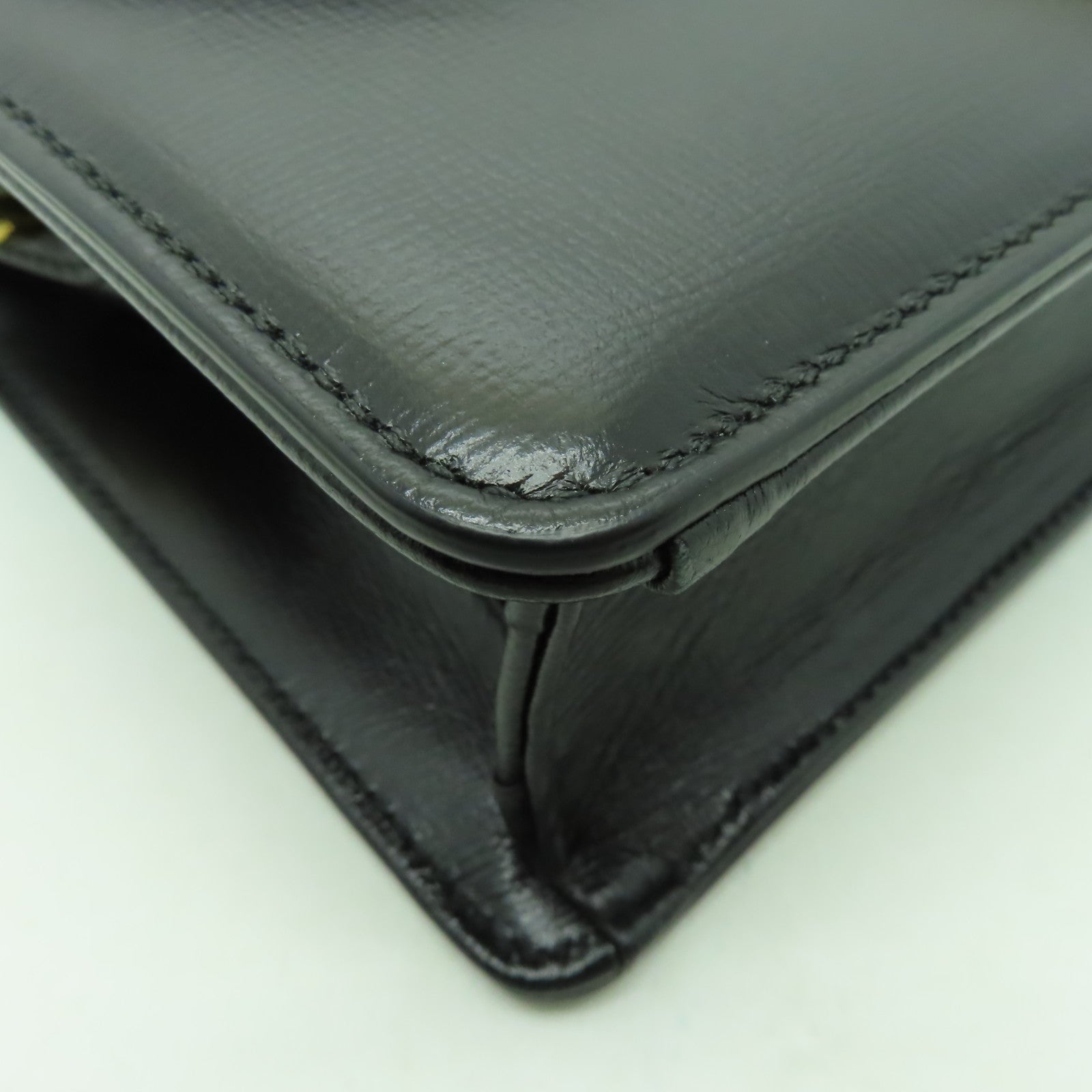 GUCCI 【激減優惠】牛皮皮革Shoulder Bag金扣肩背袋黒色