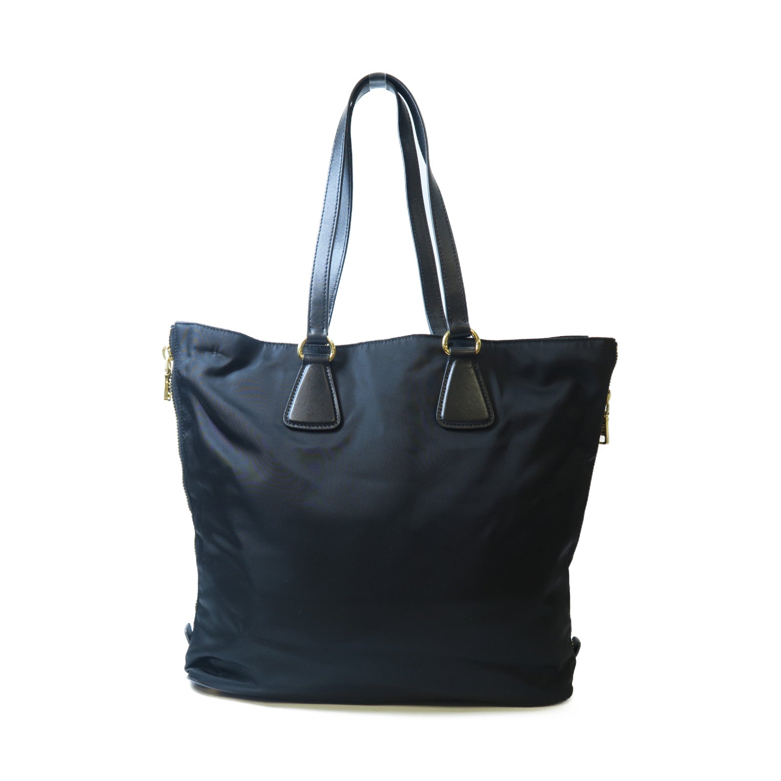 PRADA 尼龍Tote Bag金扣手挽肩背兩用袋黑色