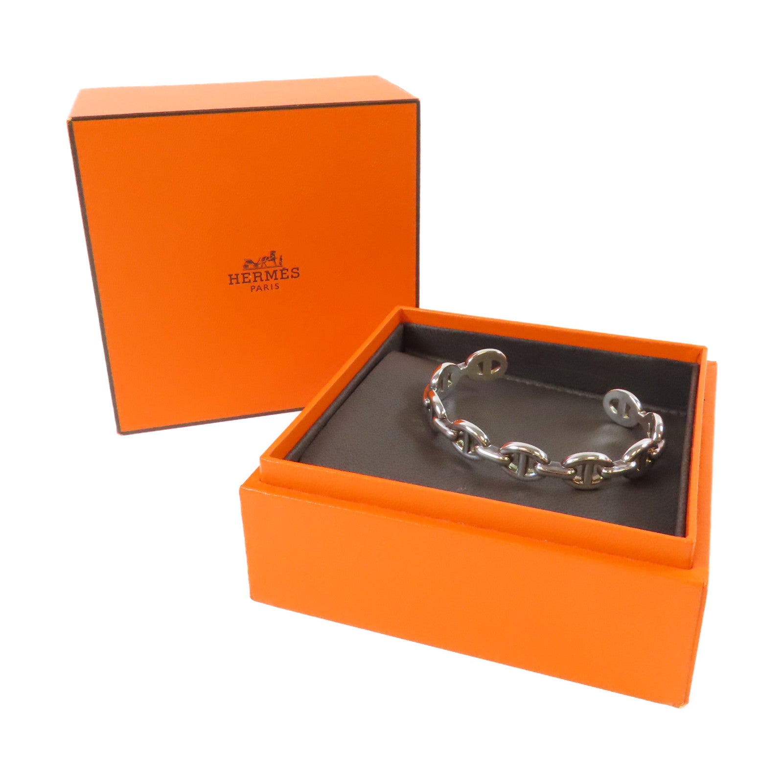 HERMES 925純銀Chaine D'ancre Enchainee手鐲#16cm