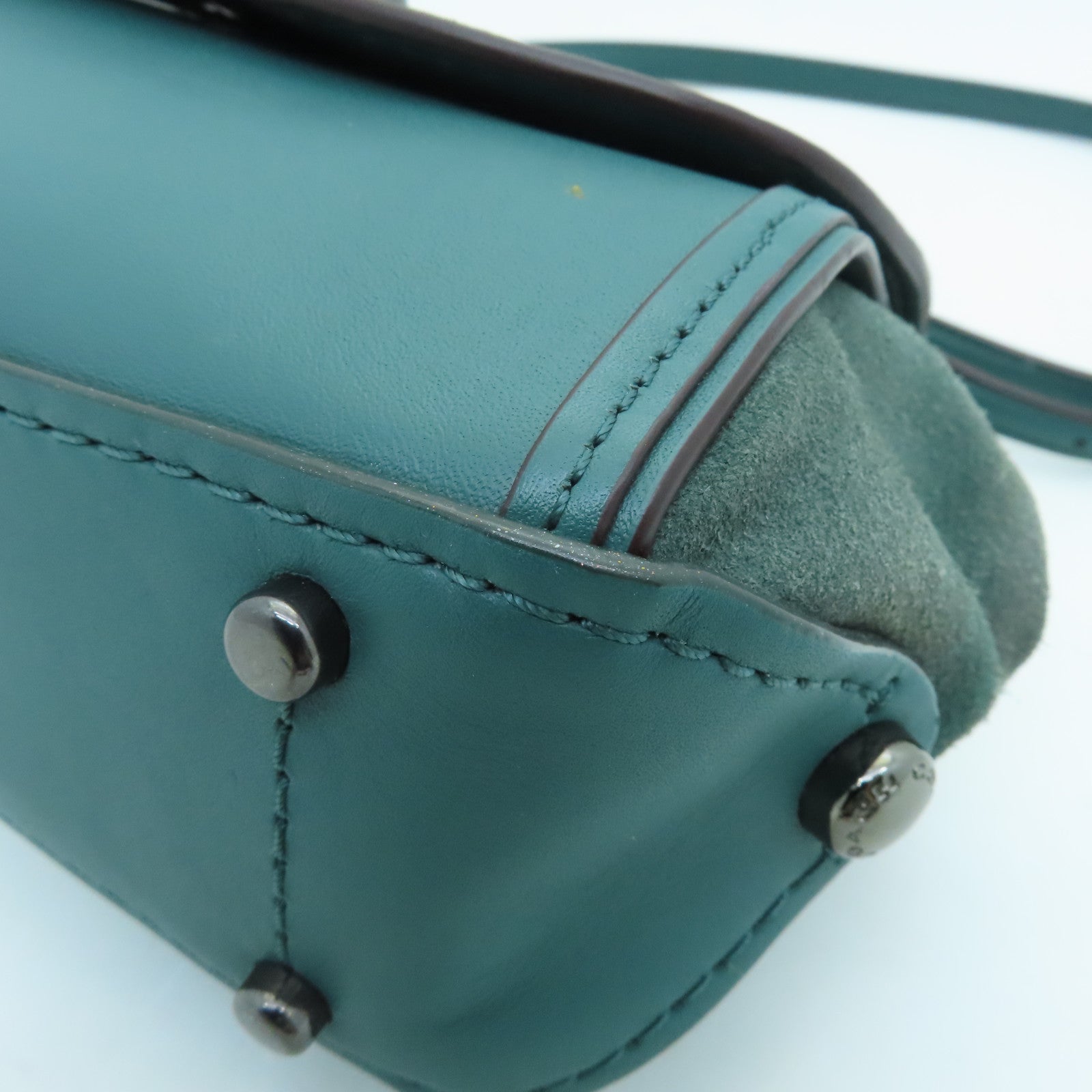COACH Snakeskin/Cowhide Leather Shoulder Bag Green