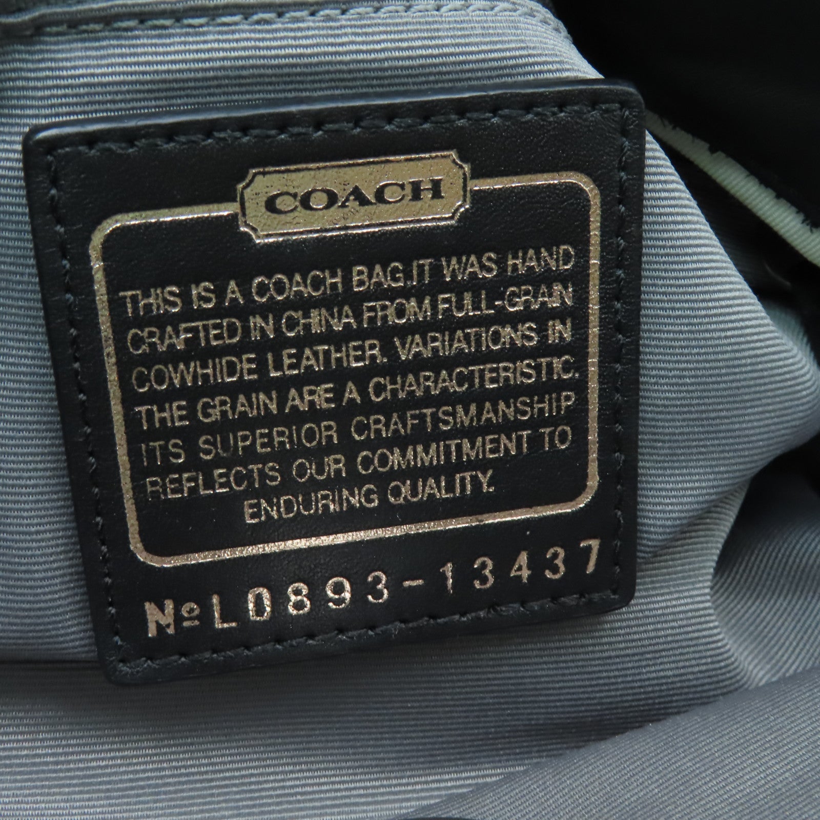 COACH 羊皮皮革Hand Bag銀扣手挽袋黑色