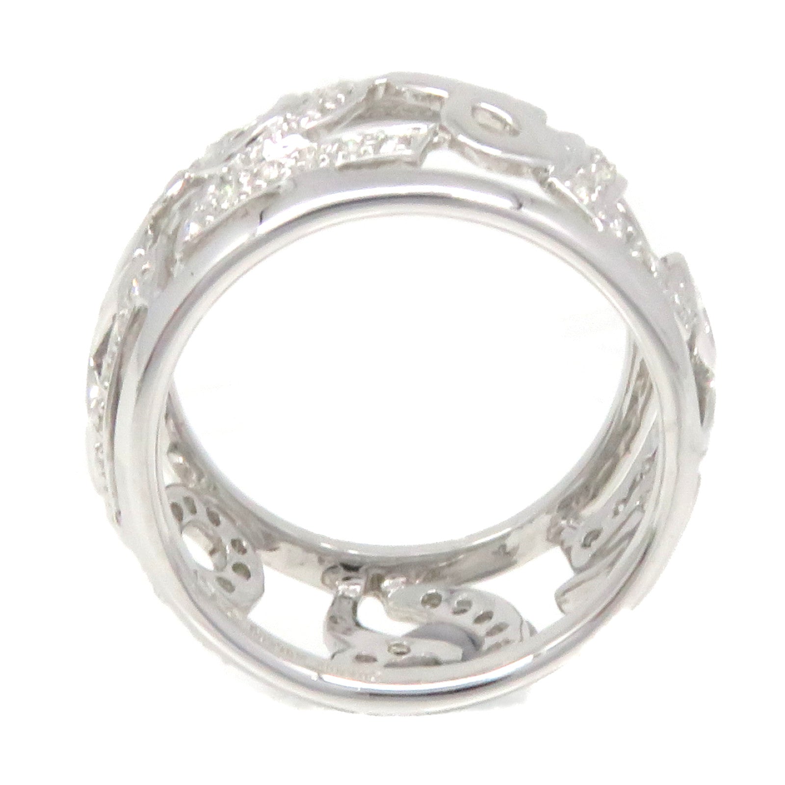 FRANCK MULLER 18K White Gold/Diamond Crazy Hours Diamond Ring Ring US#7