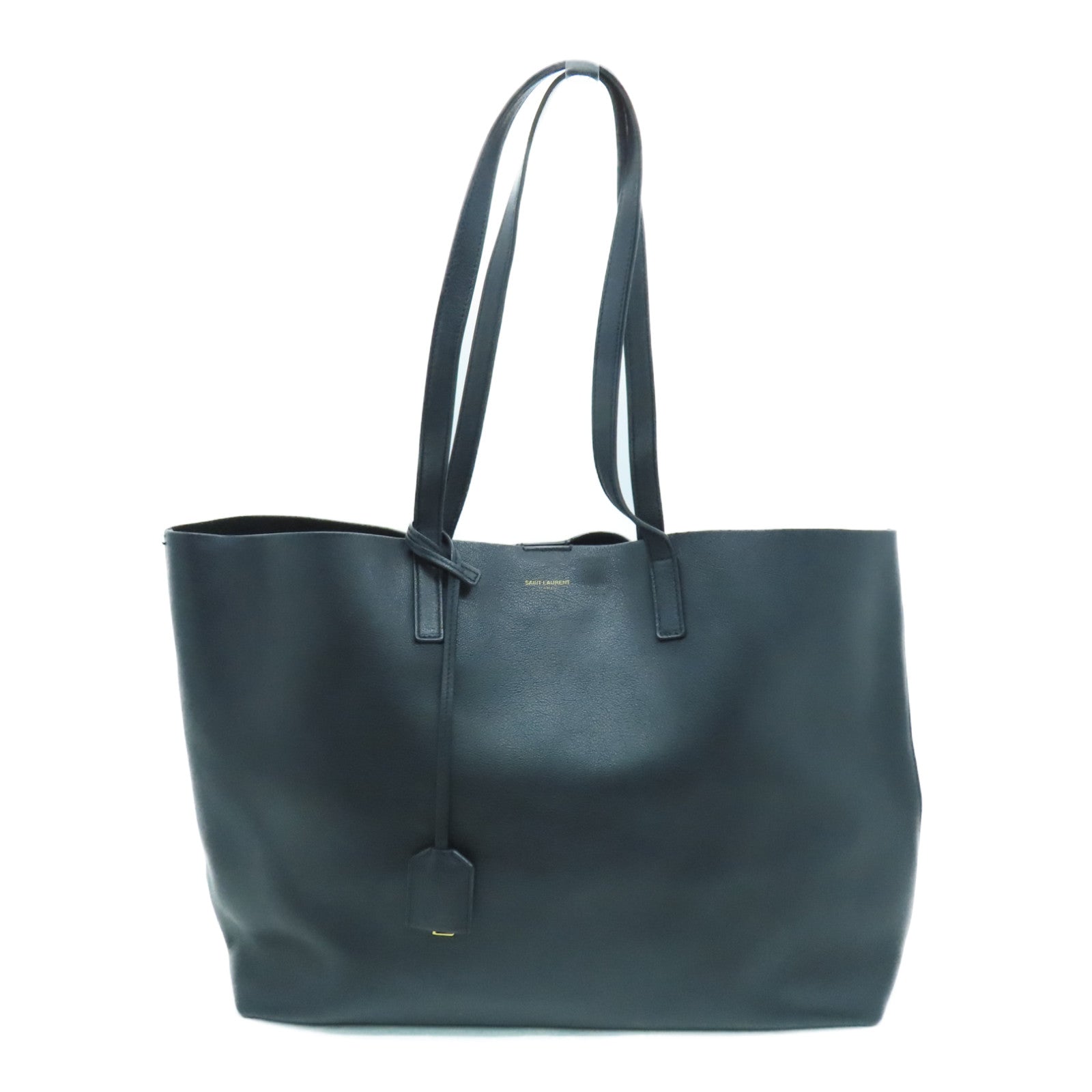 SAINT LAURENT 牛皮皮革Tote Bag金扣手挽袋/肩背袋黑色