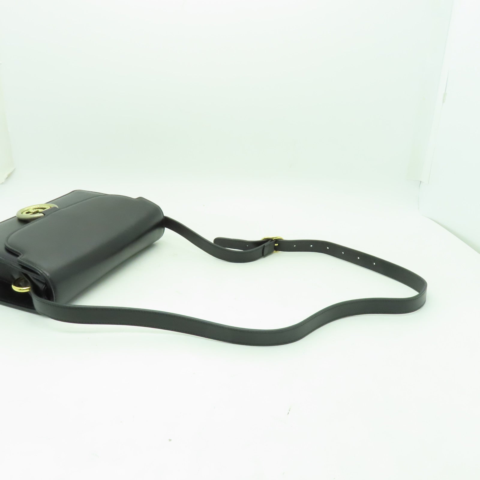 GUCCI 【激減優惠】牛皮皮革Shoulder Bag金扣肩背袋黒色