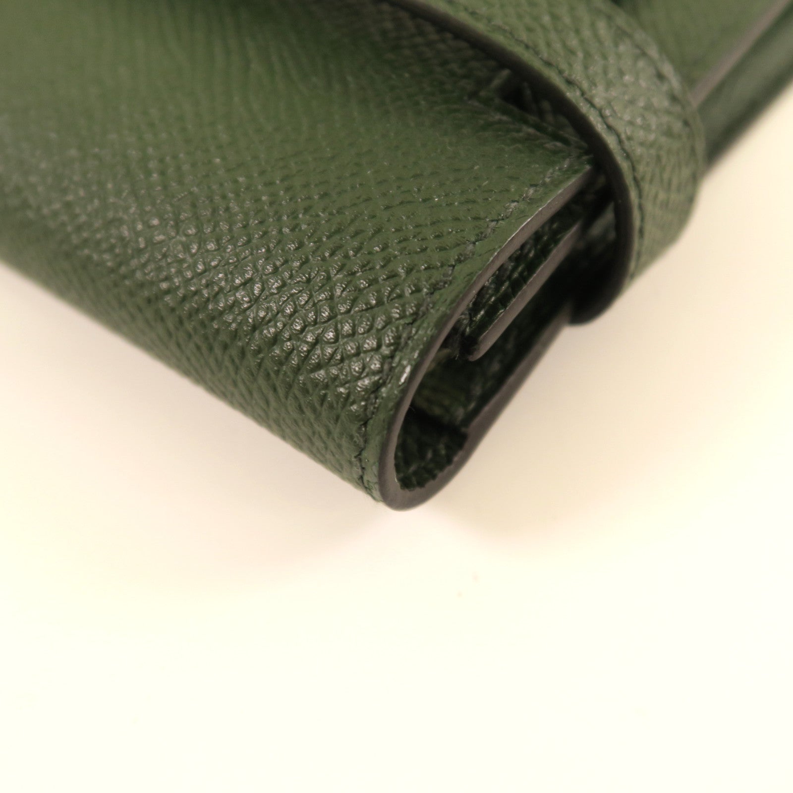 HERMES Epsom皮革Kelly Long Wallet銀扣長錢包英國綠色