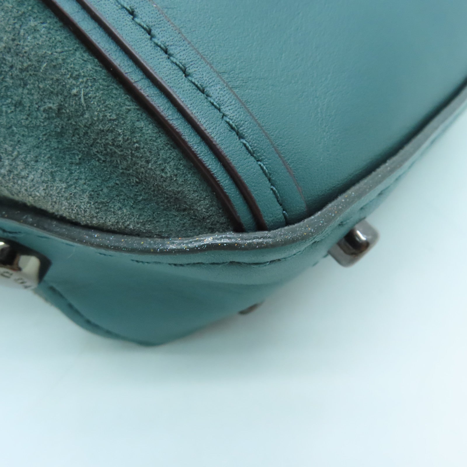 COACH Snakeskin/Cowhide Leather Shoulder Bag Green