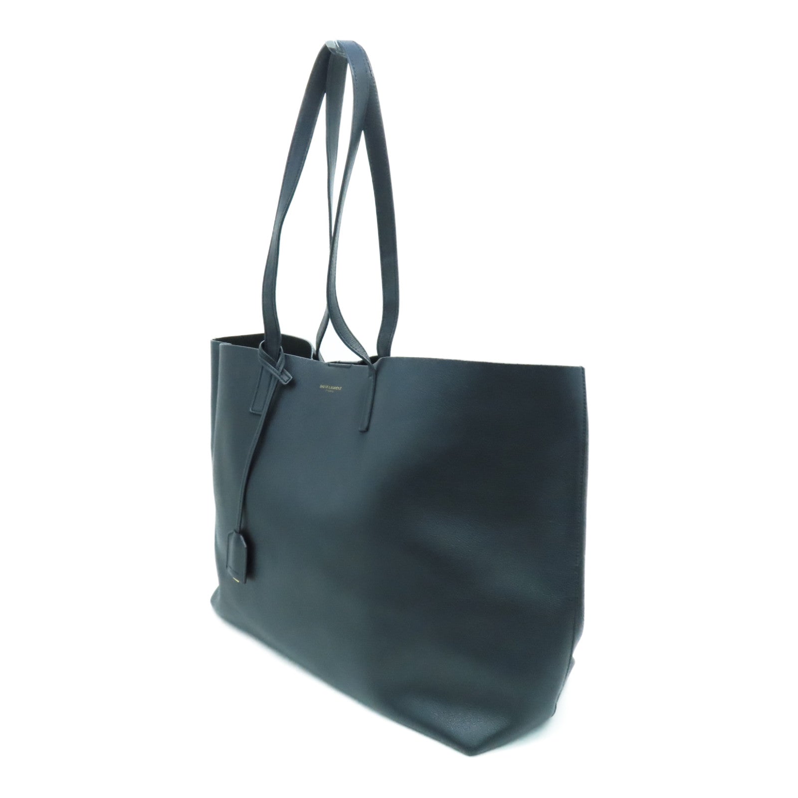 SAINT LAURENT 牛皮皮革Tote Bag金扣手挽袋/肩背袋黑色
