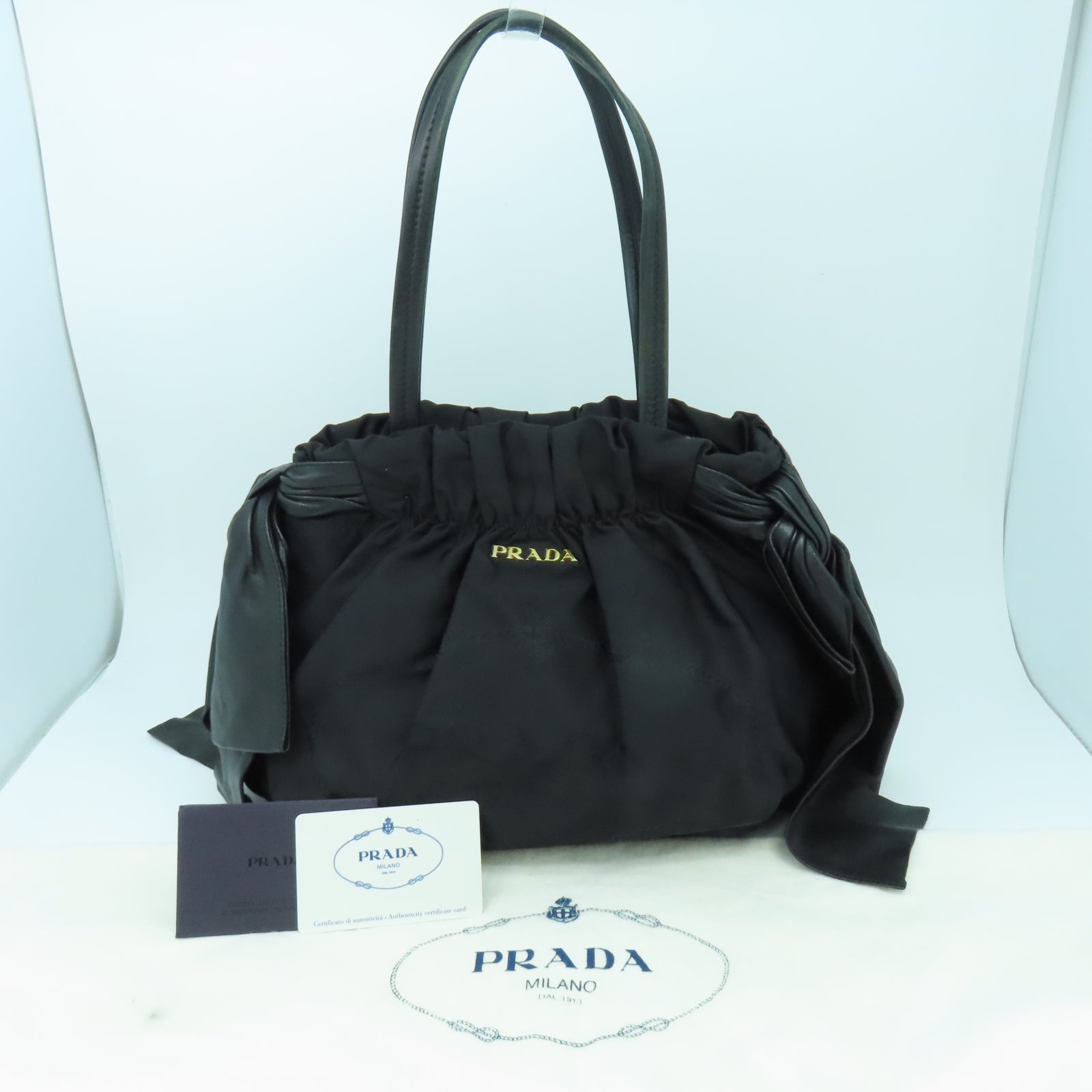 PRADA 尼龍2 Way Shoulder金扣肩背袋黑色