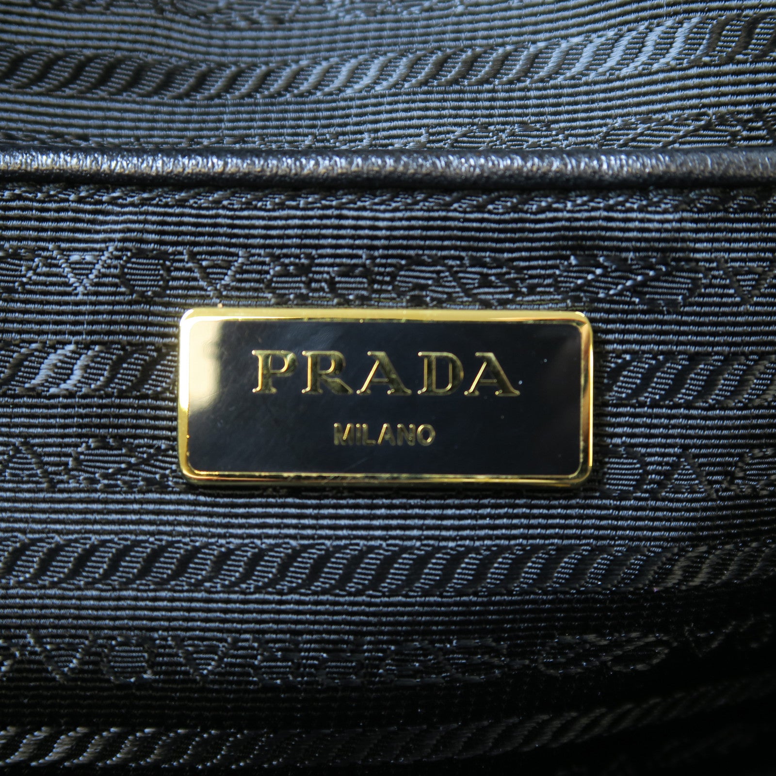 PRADA 尼龍Tote Bag金扣手挽肩背兩用袋黑色