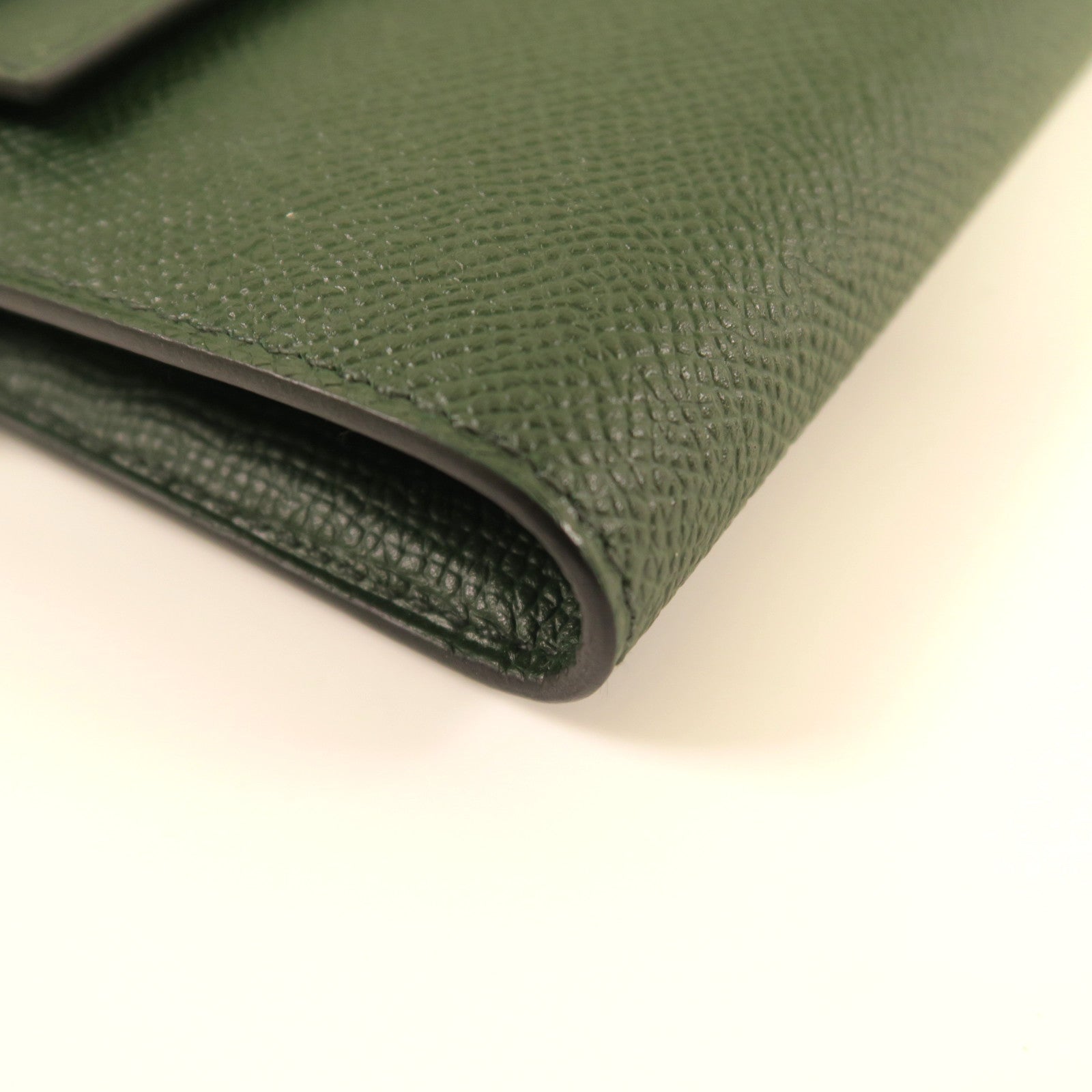HERMES Epsom皮革Kelly Long Wallet銀扣長錢包英國綠色