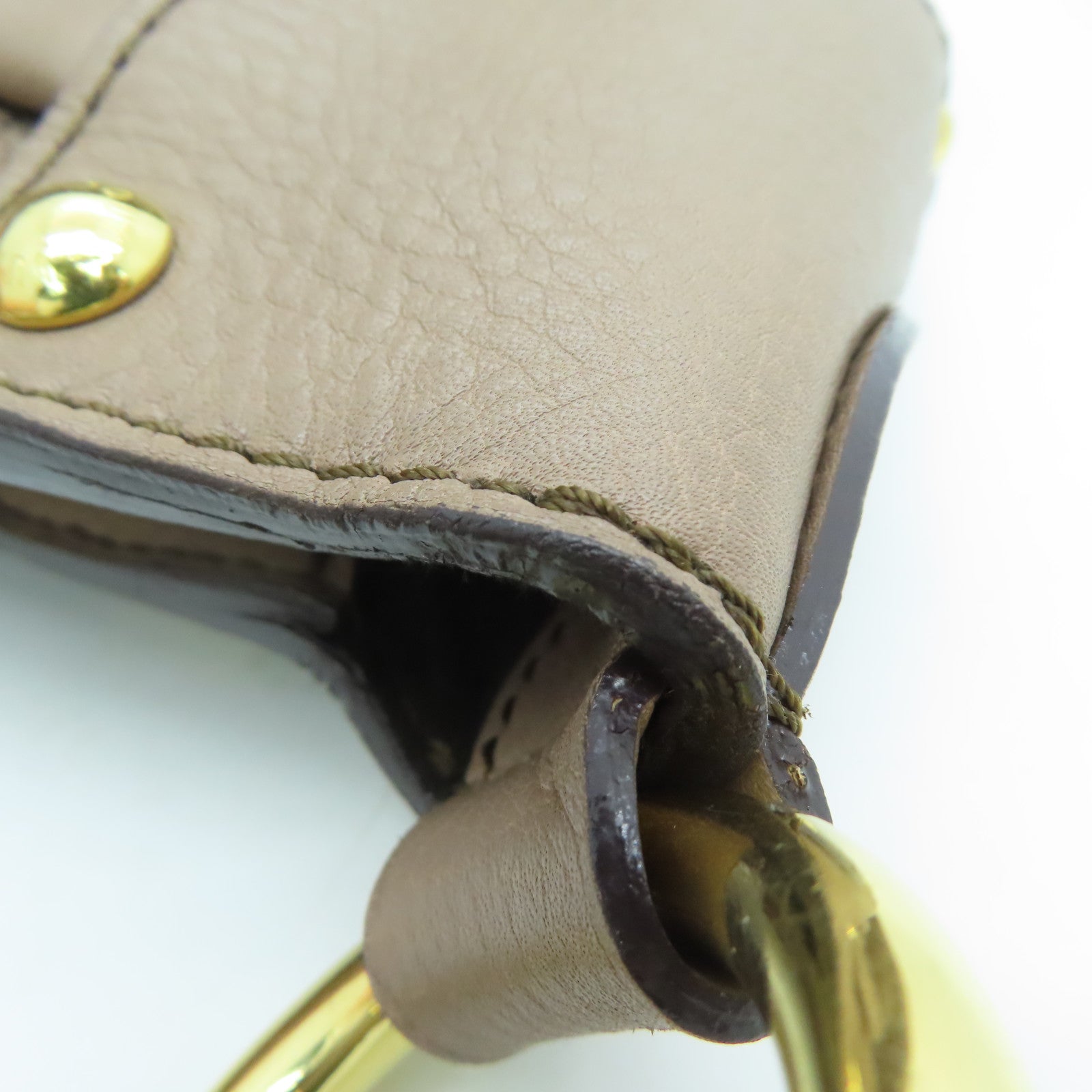 LOUIS VUITTON Mahina Solar PM Shoulder Bag金扣肩背袋杏色