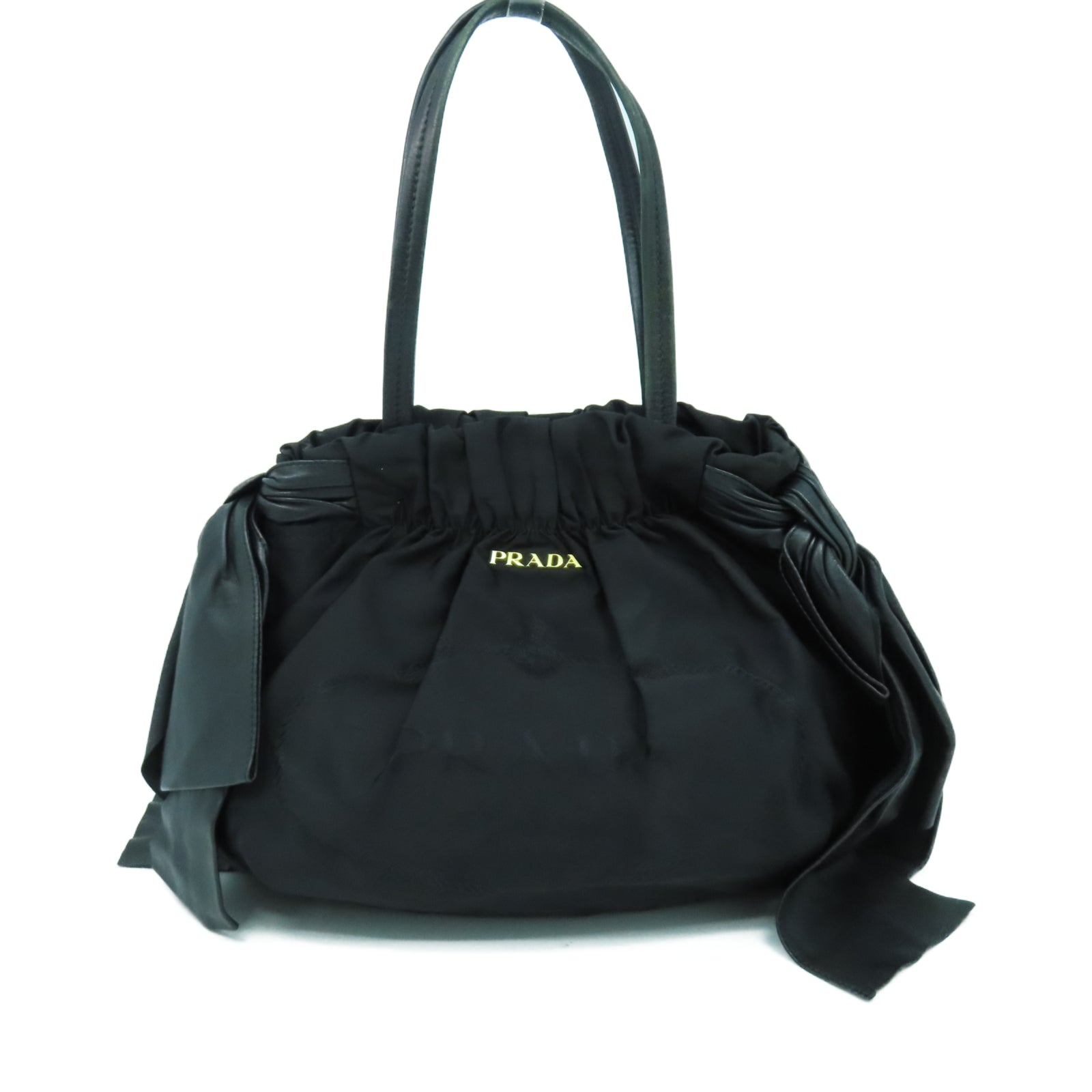 PRADA 尼龍2 Way Shoulder金扣肩背袋黑色
