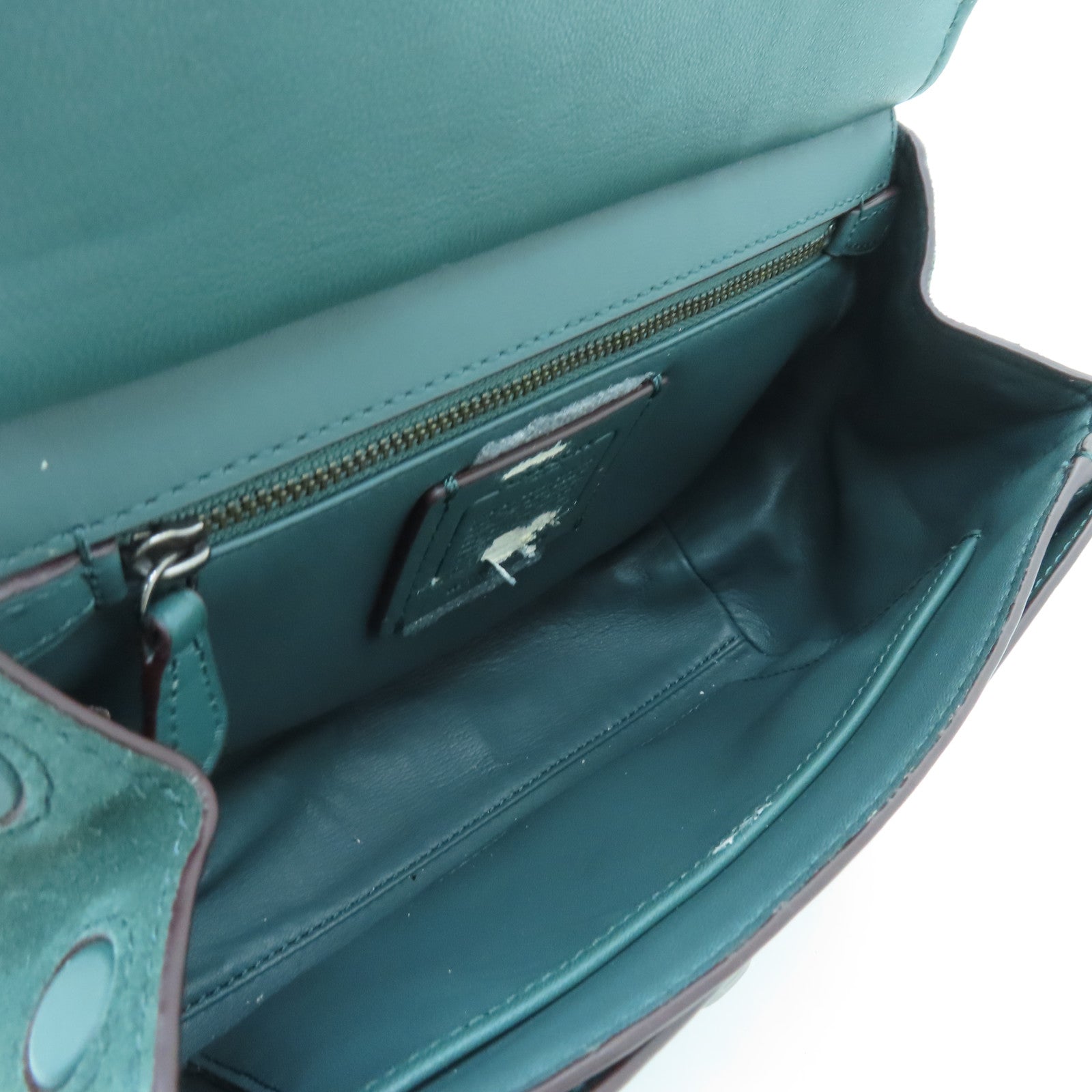 COACH Snakeskin/Cowhide Leather Shoulder Bag Green