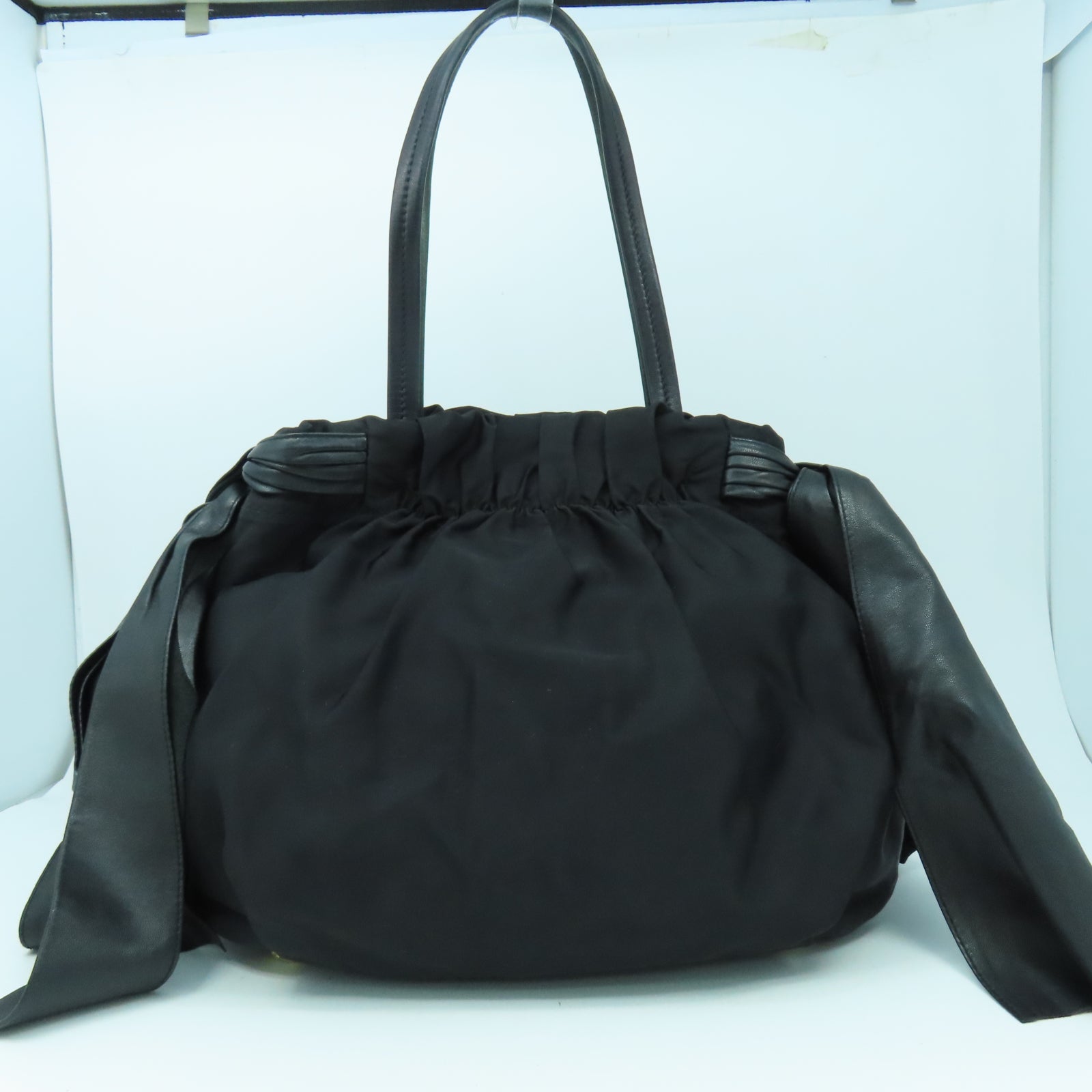PRADA 尼龍2 Way Shoulder金扣肩背袋黑色