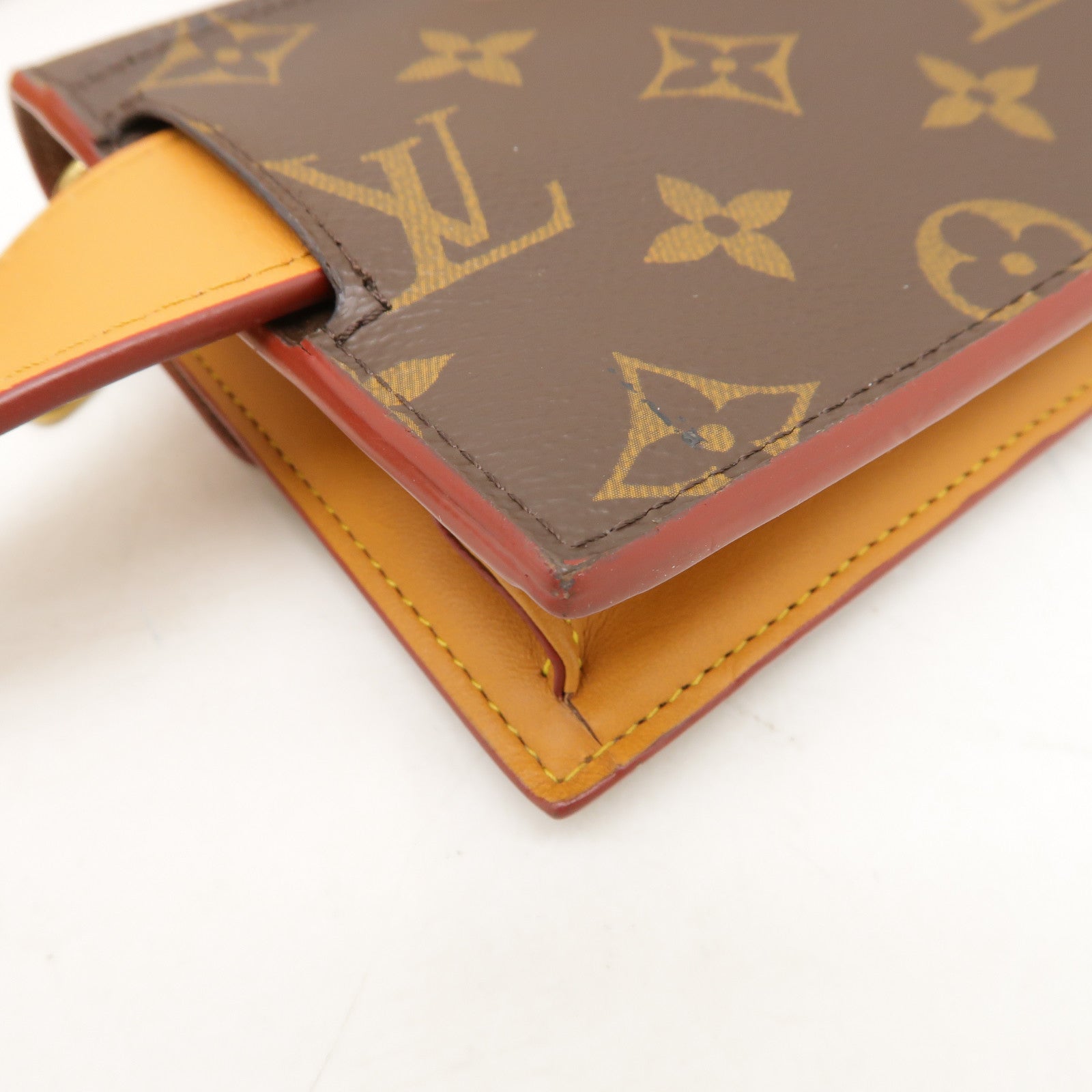 LOUIS VUITTON Monogram S Lock Belt Pouch PM金扣腰包啡色