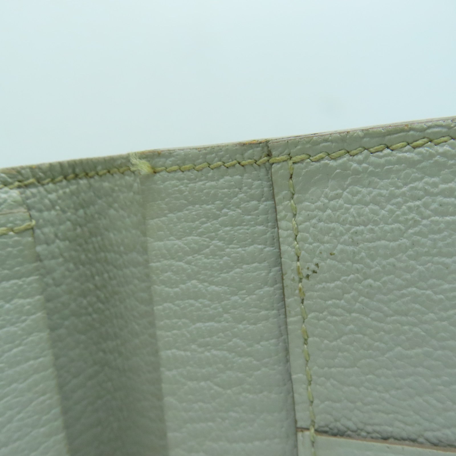 HERMES Chevre皮革H Dot Evelyne Wallet长钱包Lime黄色
