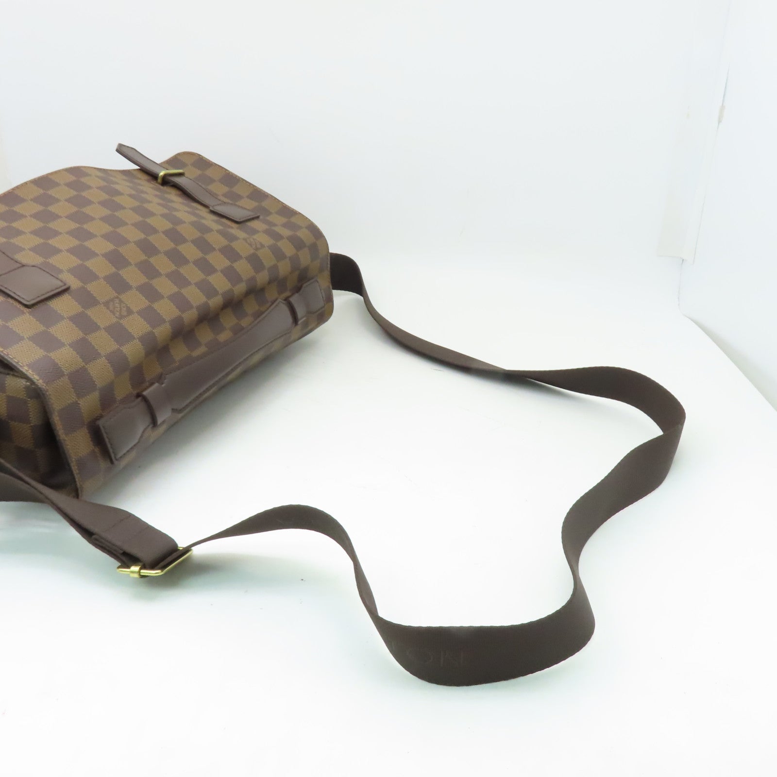 LOUIS VUITTON Damier Broadway金扣肩背袋棕色
