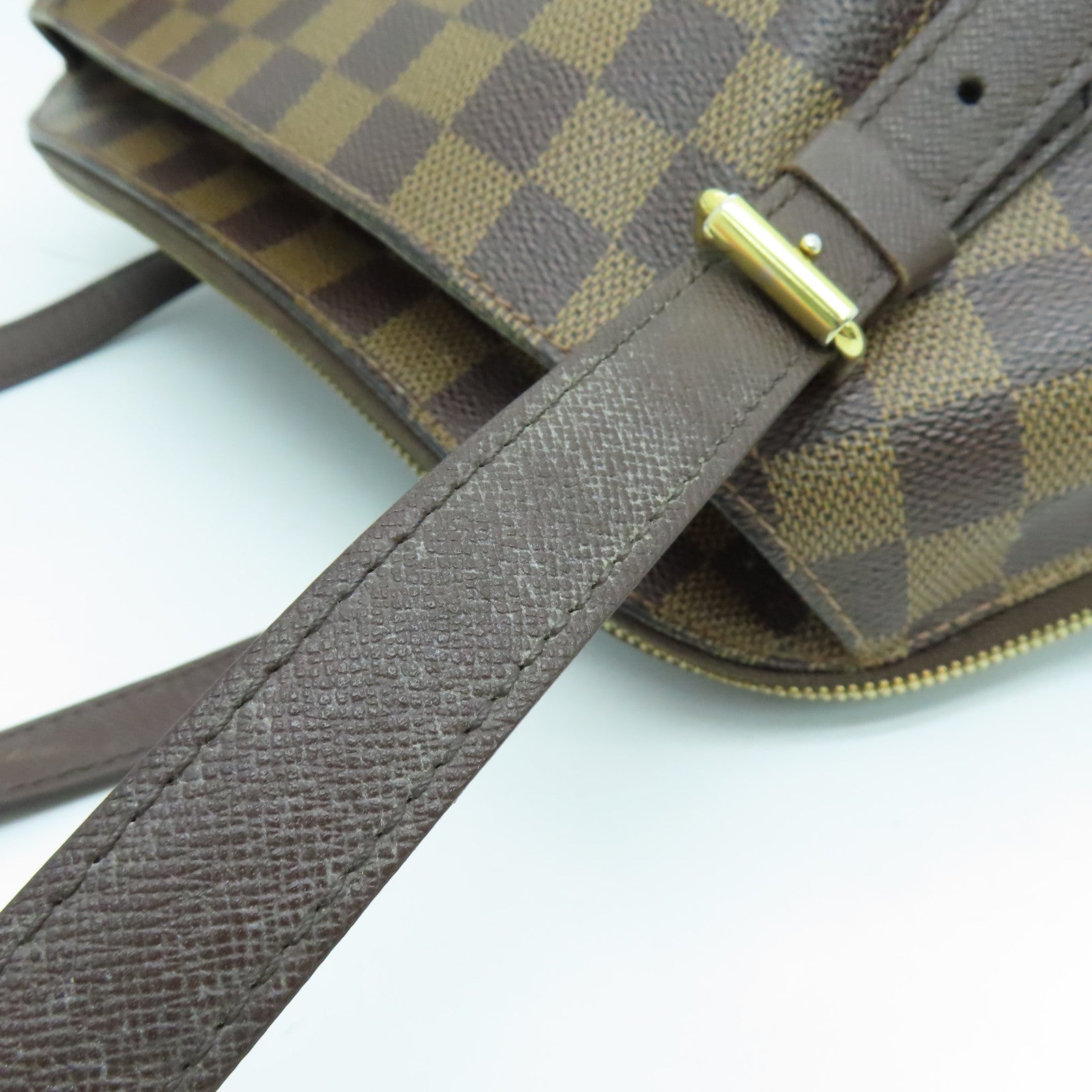 LOUIS VUITTON Damier Belem PM Hand Bag金扣手挽袋啡色