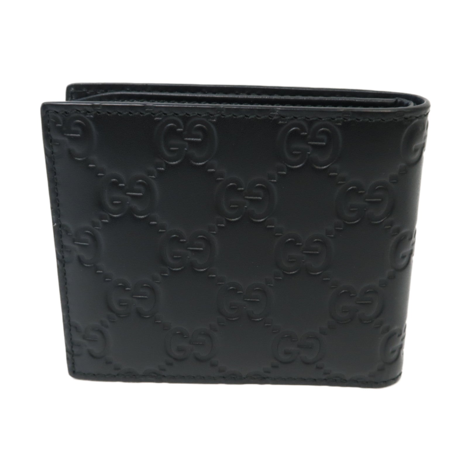 GUCCI 牛皮皮革Wallet銀扣錢包黒色