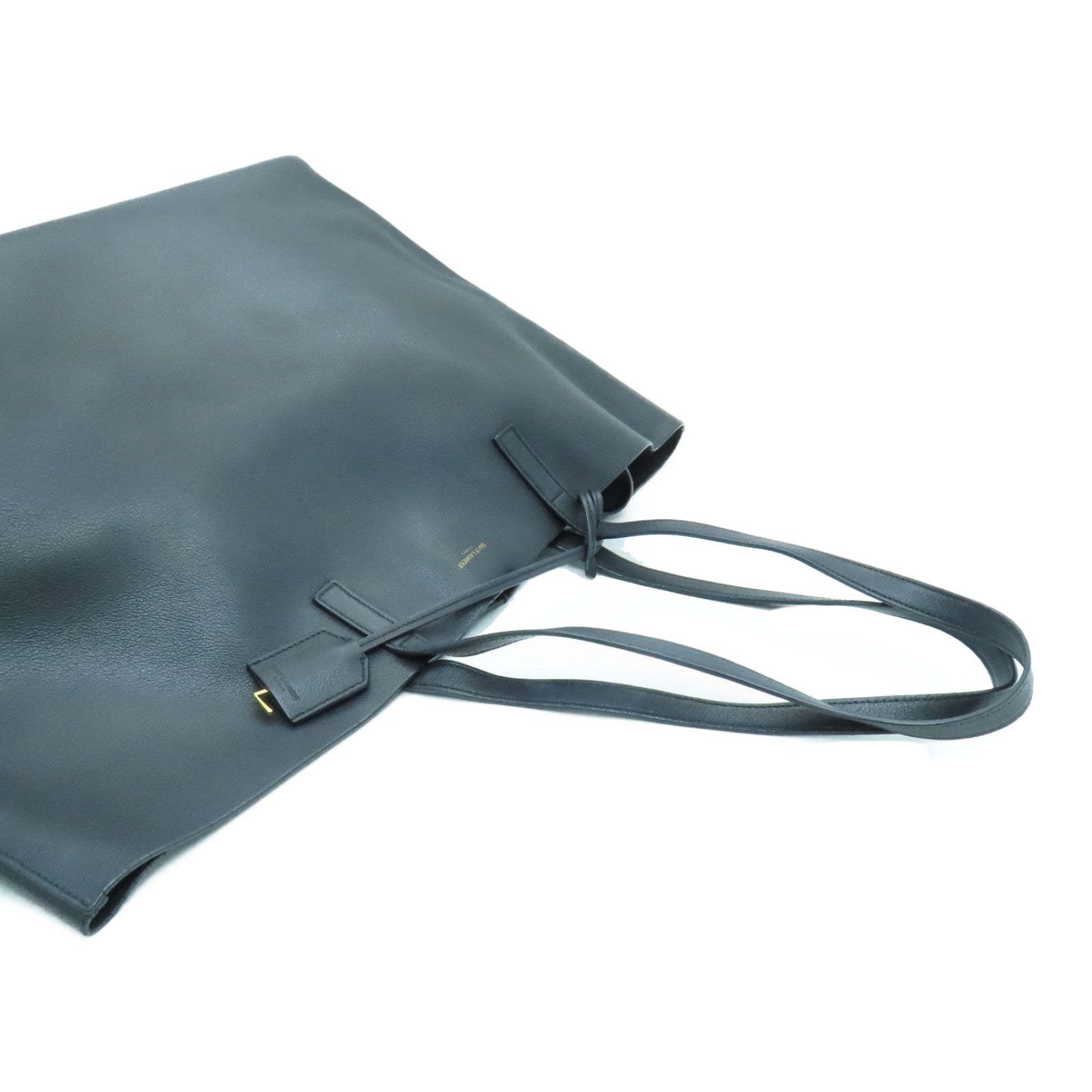 SAINT LAURENT 牛皮皮革Tote Bag金扣手挽袋/肩背袋黑色