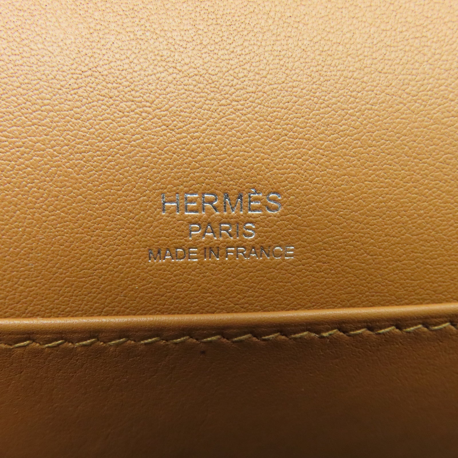 HERMES Epsom皮革Mini Roulis Eperon银扣肩背袋Gold/Blanc/Bleu啡色/白色/蓝色