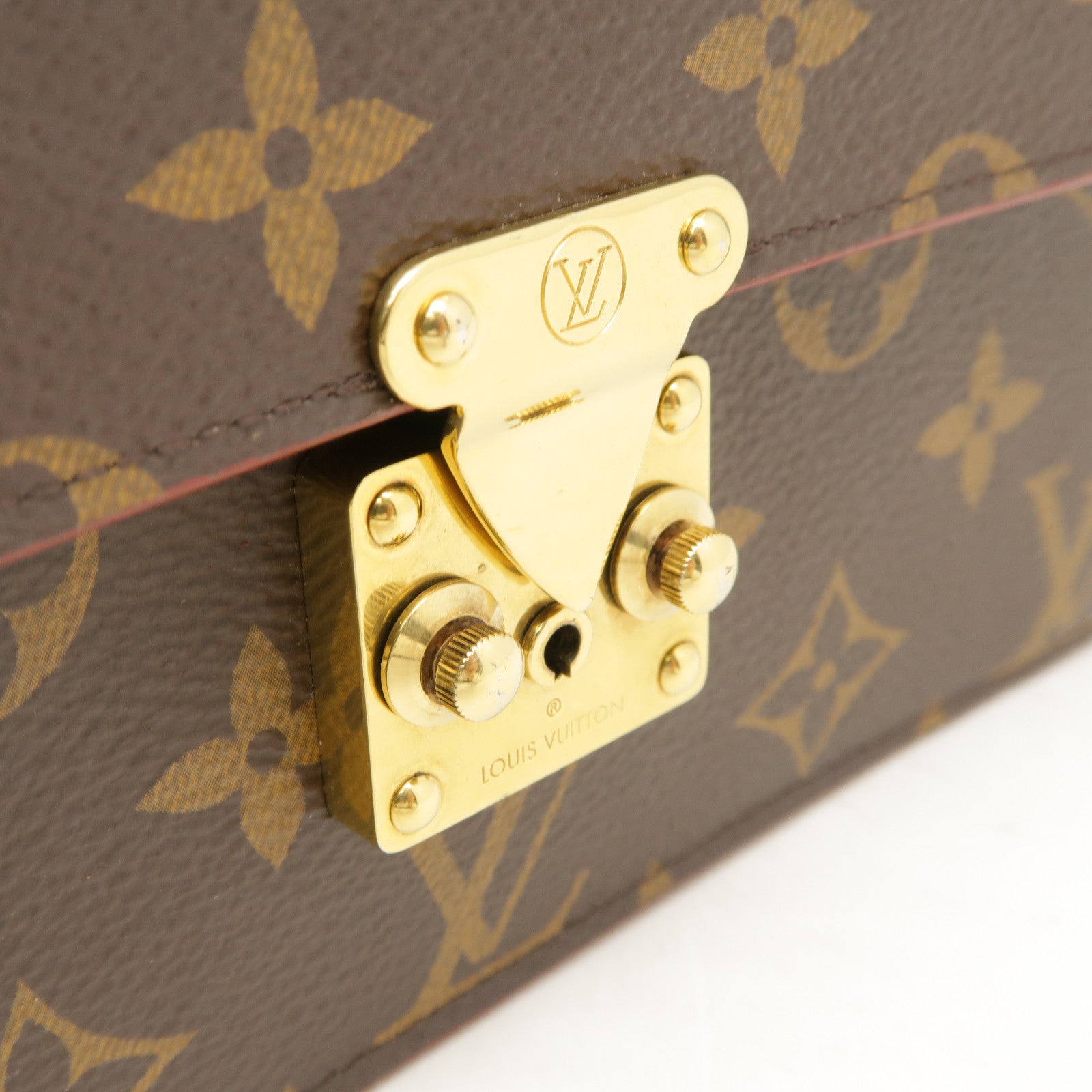LOUIS VUITTON Monogram S Lock Belt Pouch PM金扣腰包啡色
